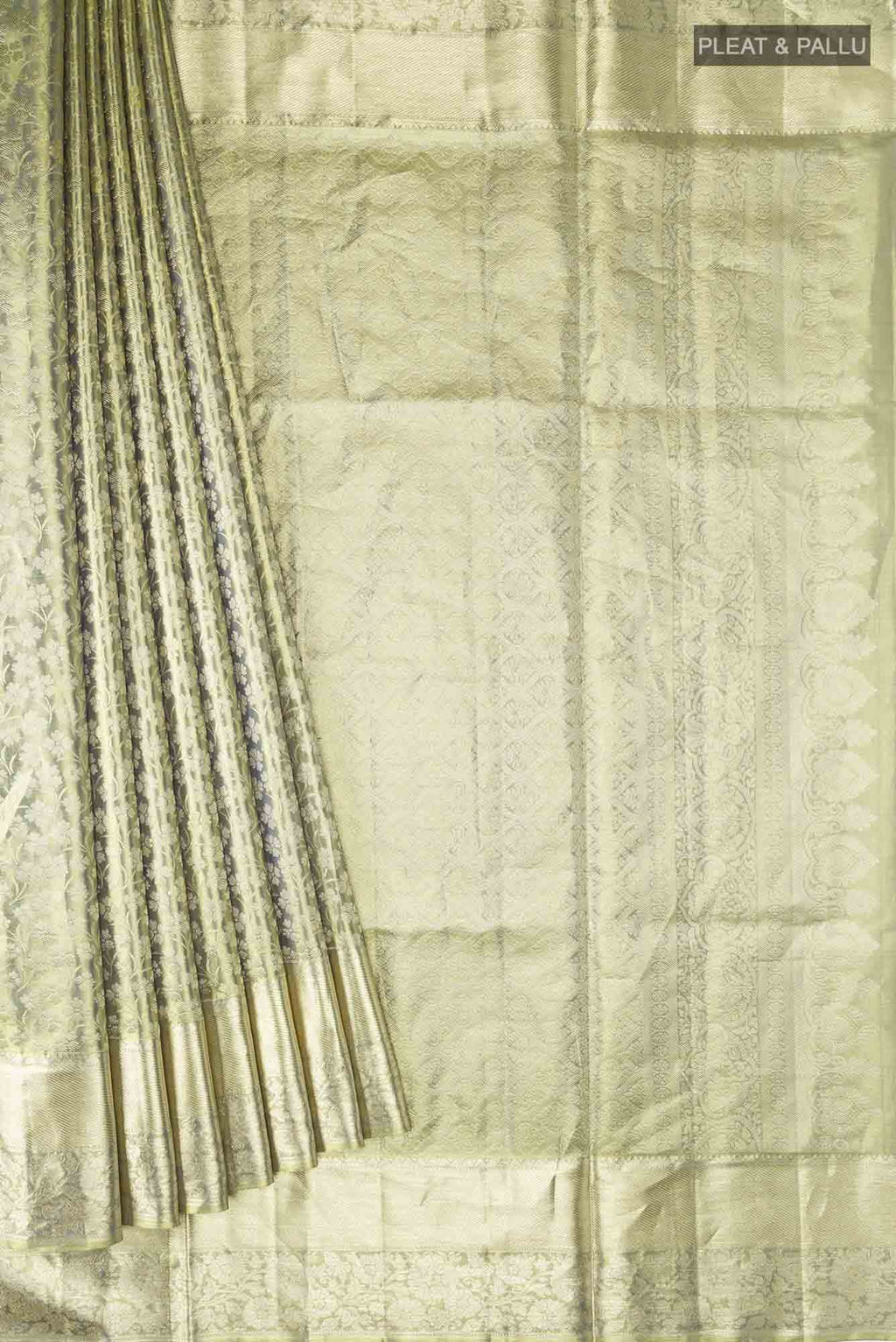 Green with Gold Dual Tone Kanchipuram Tissue Silk Saree