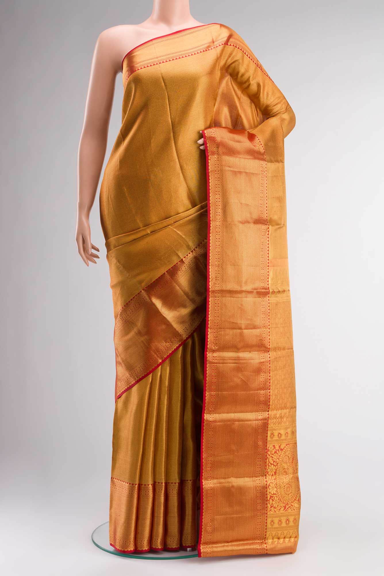 Red Kanchipuram Tissue Silk Saree