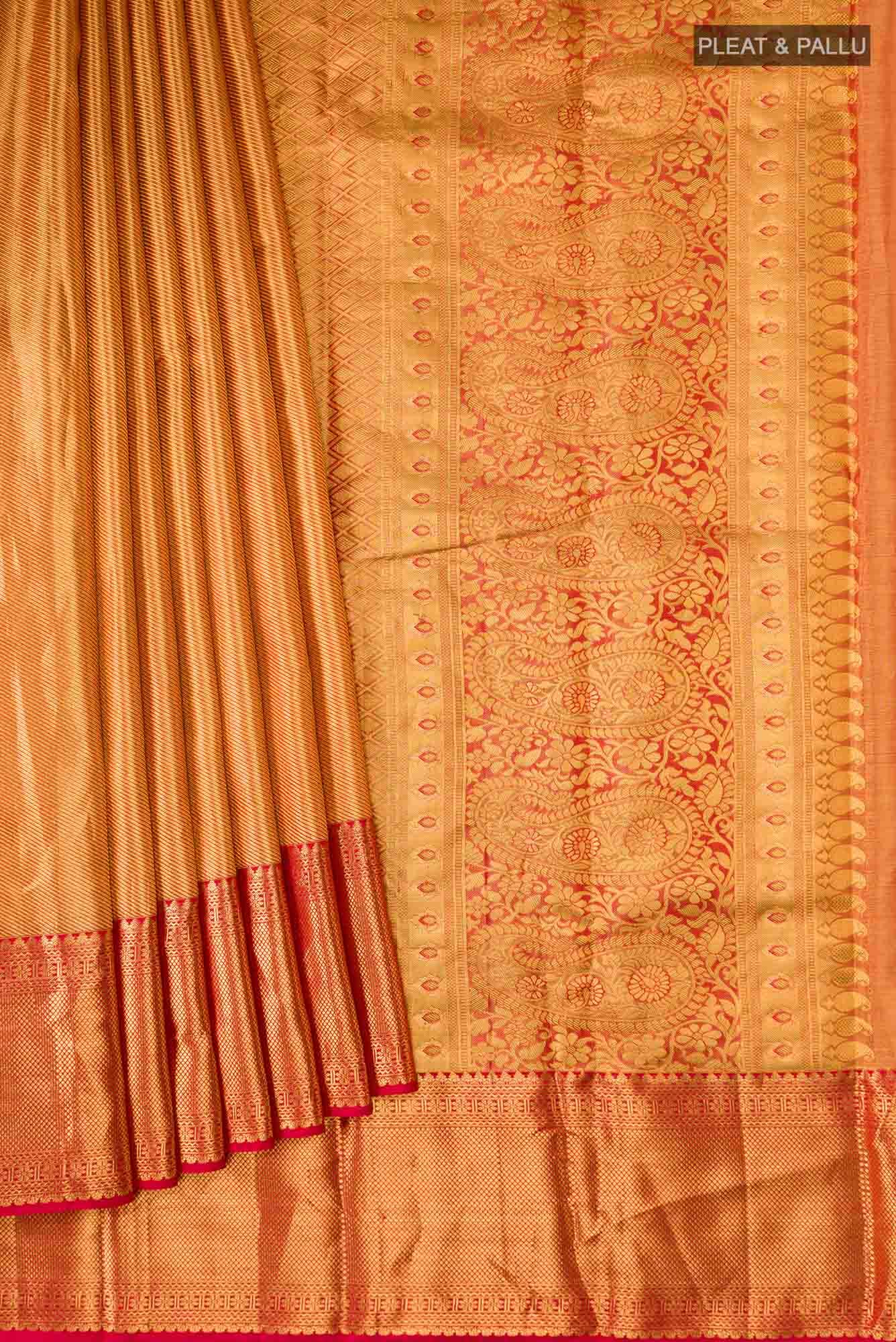 Red Kanchipuram Tissue Silk Saree
