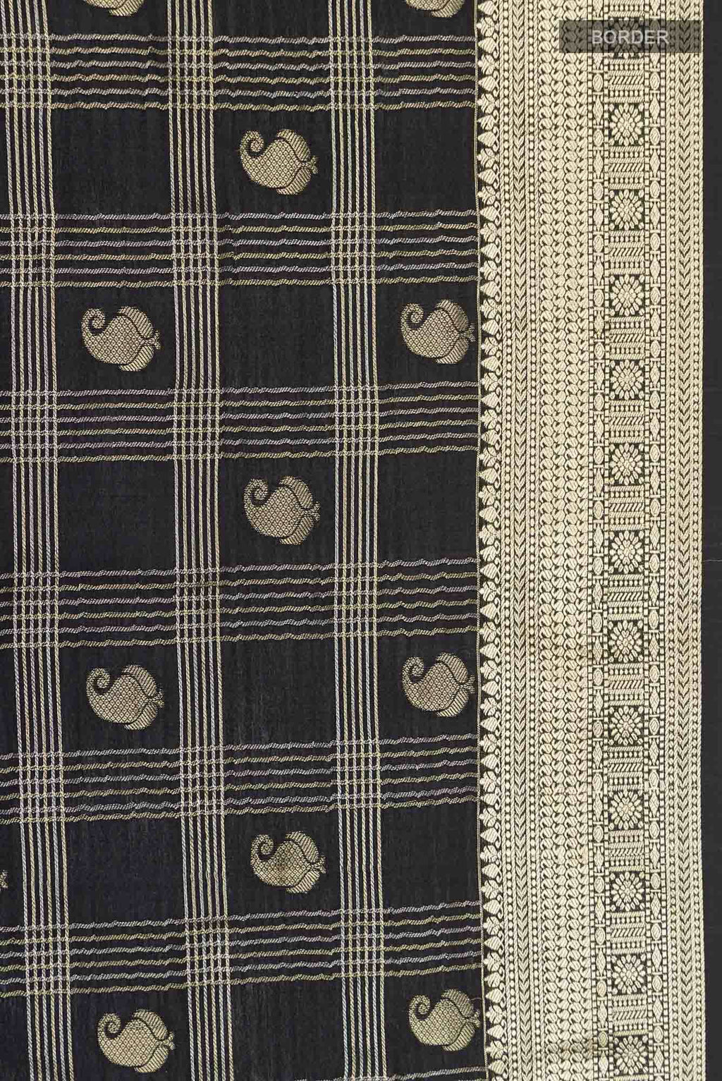 Black Mysore Crepe Saree
