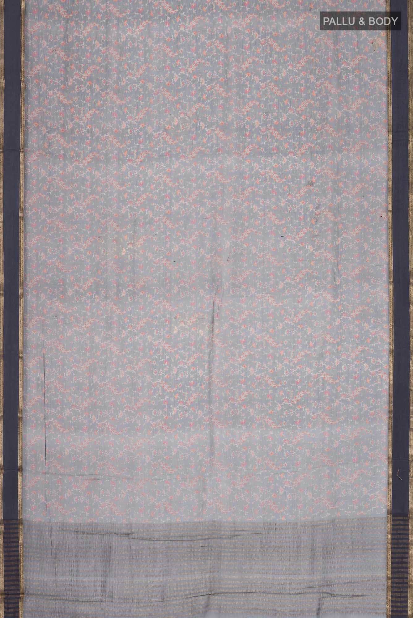 Black Mysore Chiffon Saree