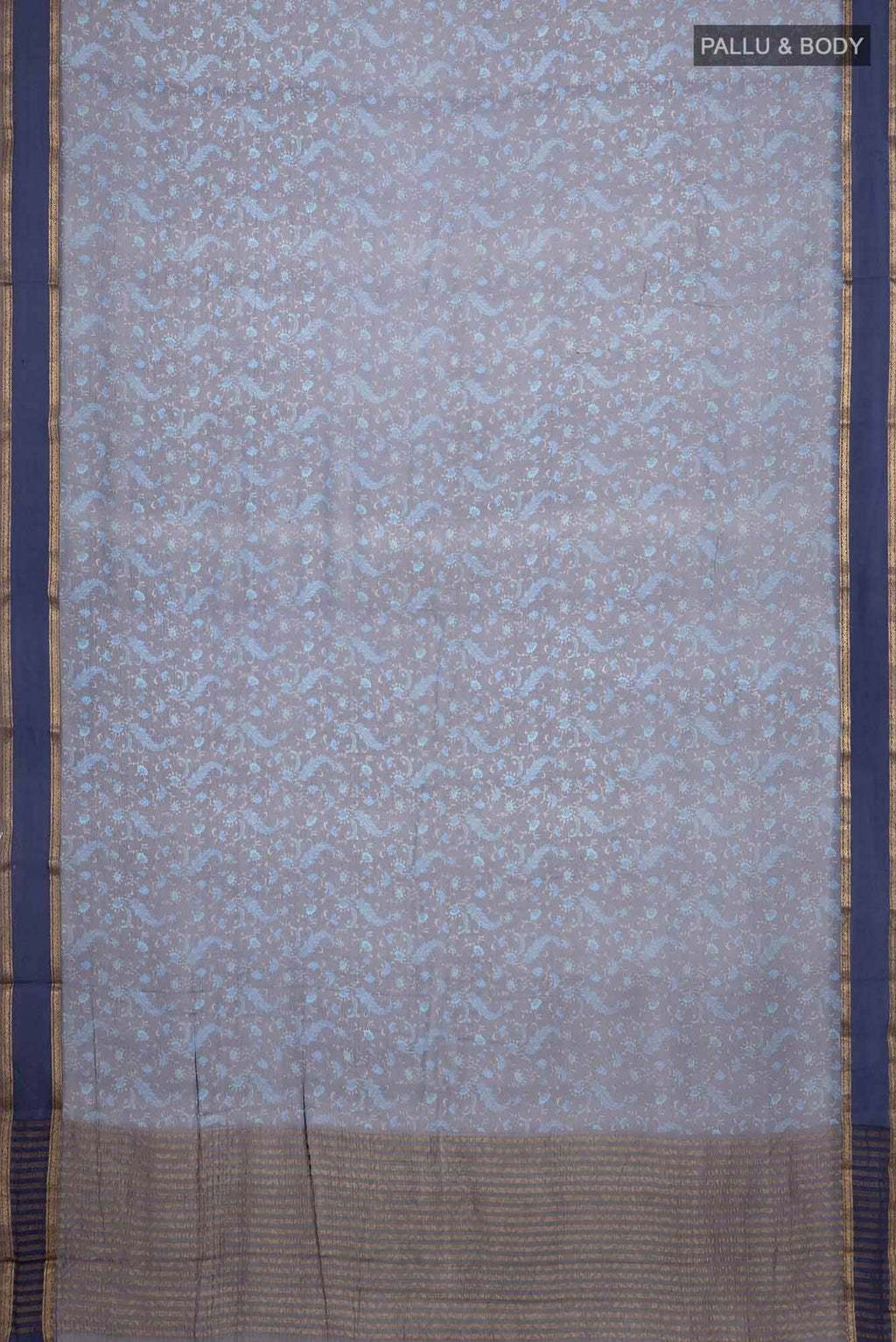 Blue Mysore Chiffon Saree