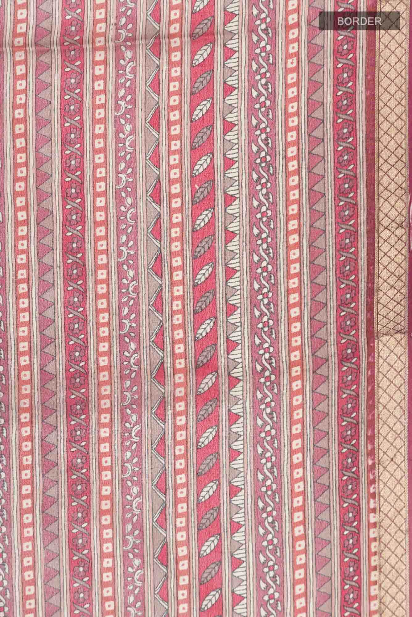 Beige Mysore Chiffon Saree