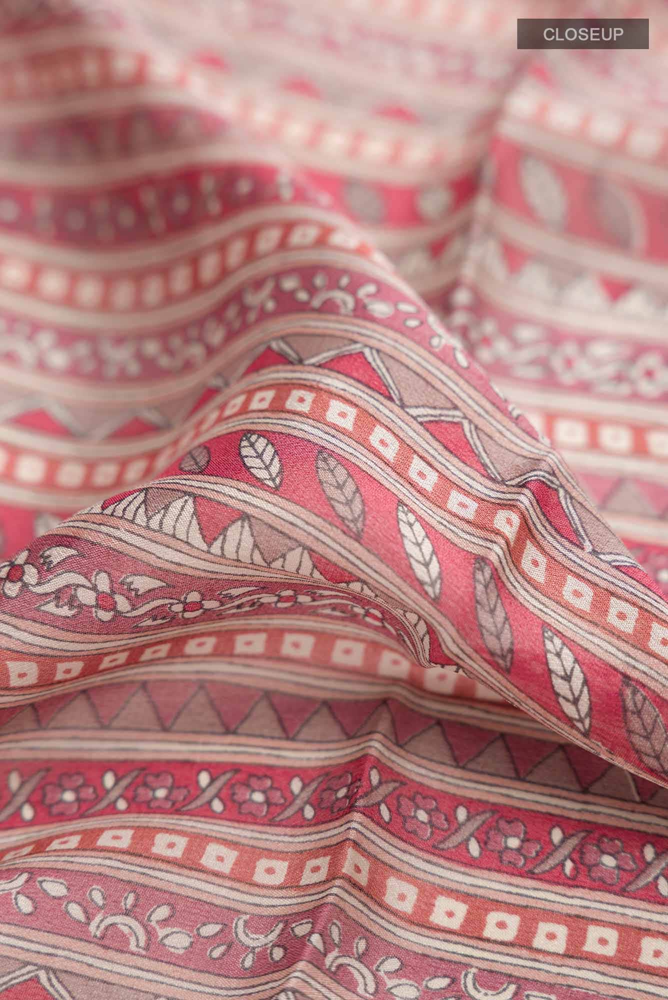 Beige Mysore Chiffon Saree