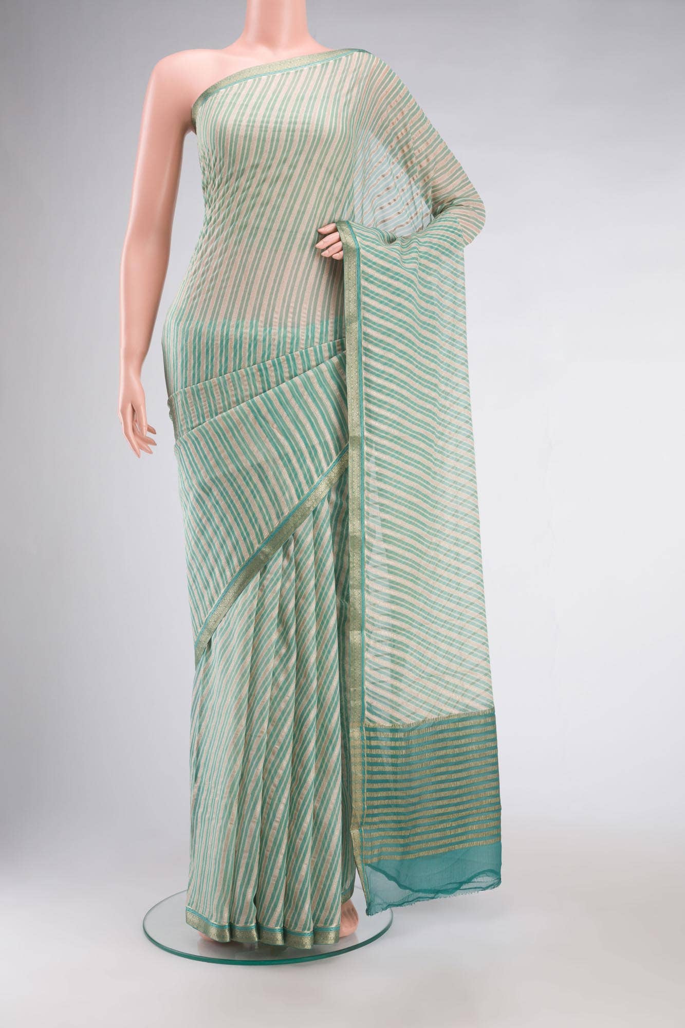 Green Chiffon Saree