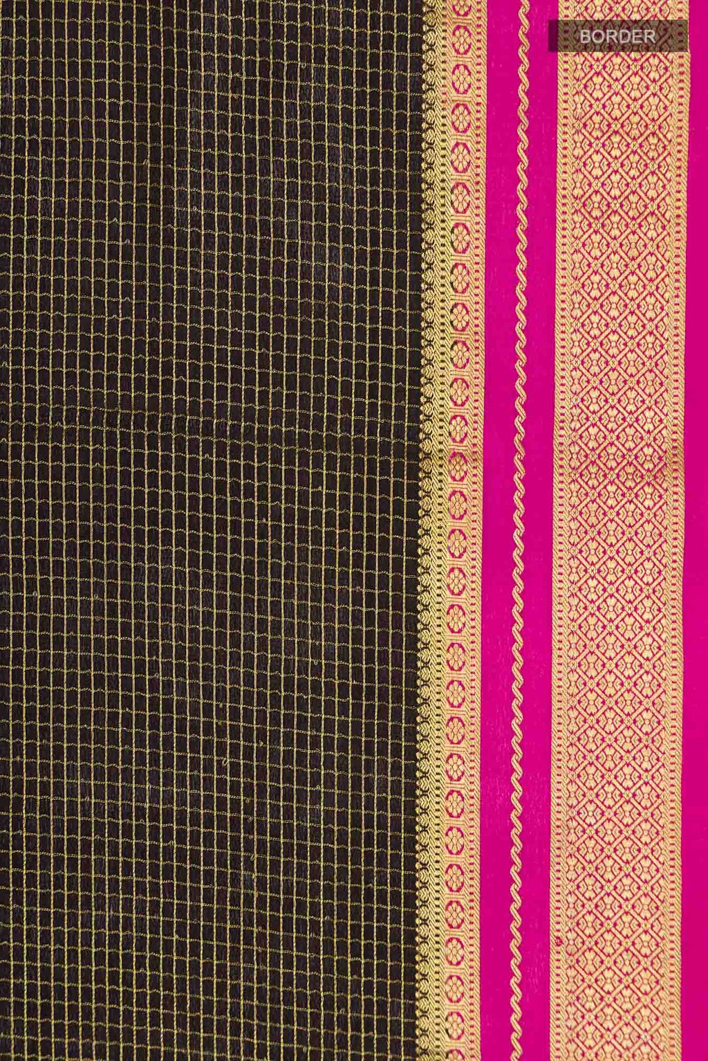 Black Mysore Crepe Saree