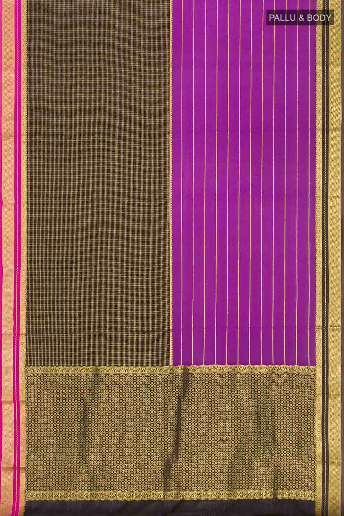 Black Mysore Crepe Saree