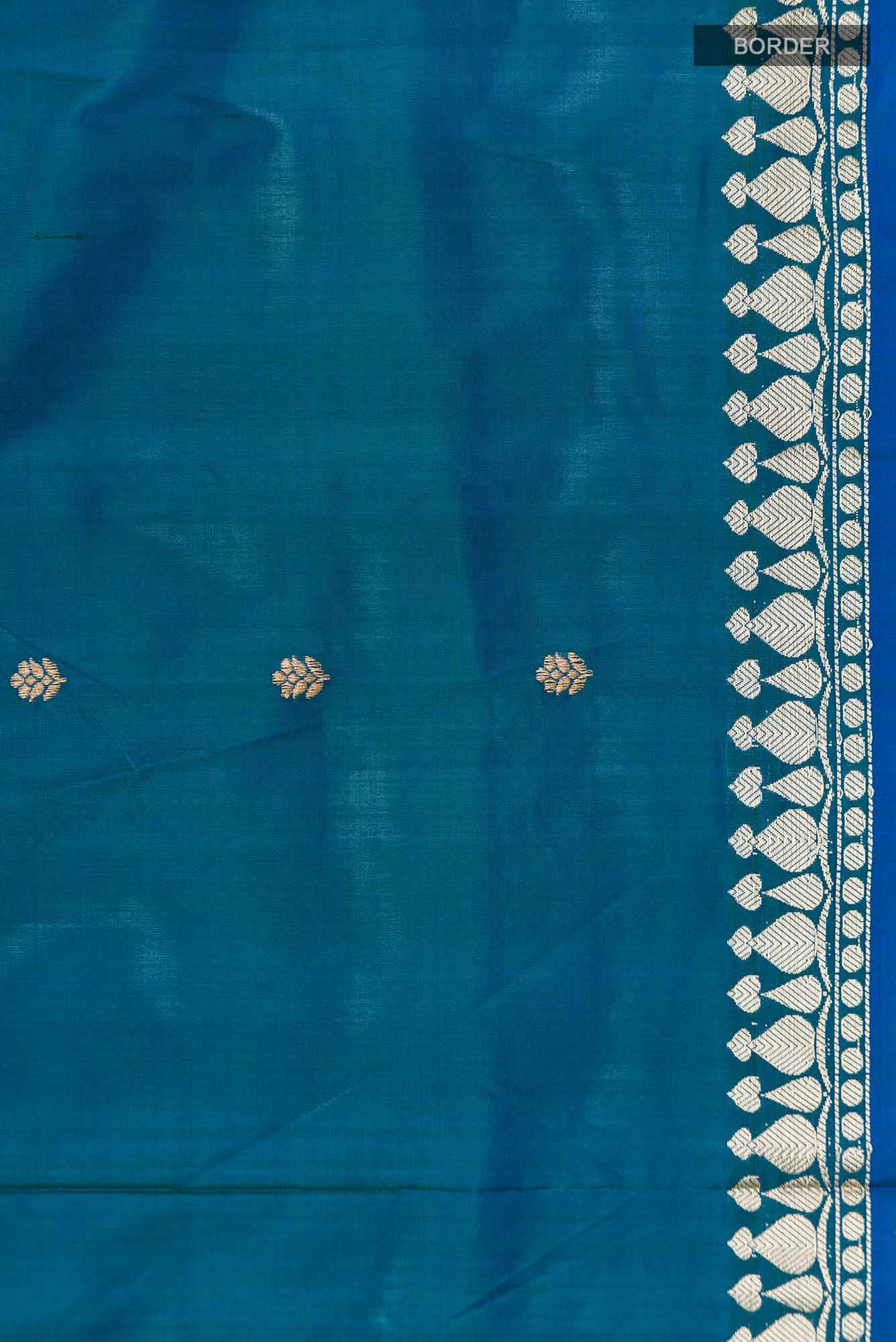 Blue Banarasi Katan Silk Saree
