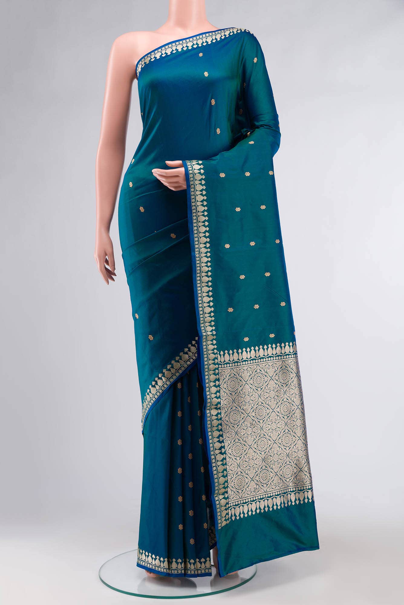 Blue Banarasi Katan Silk Saree