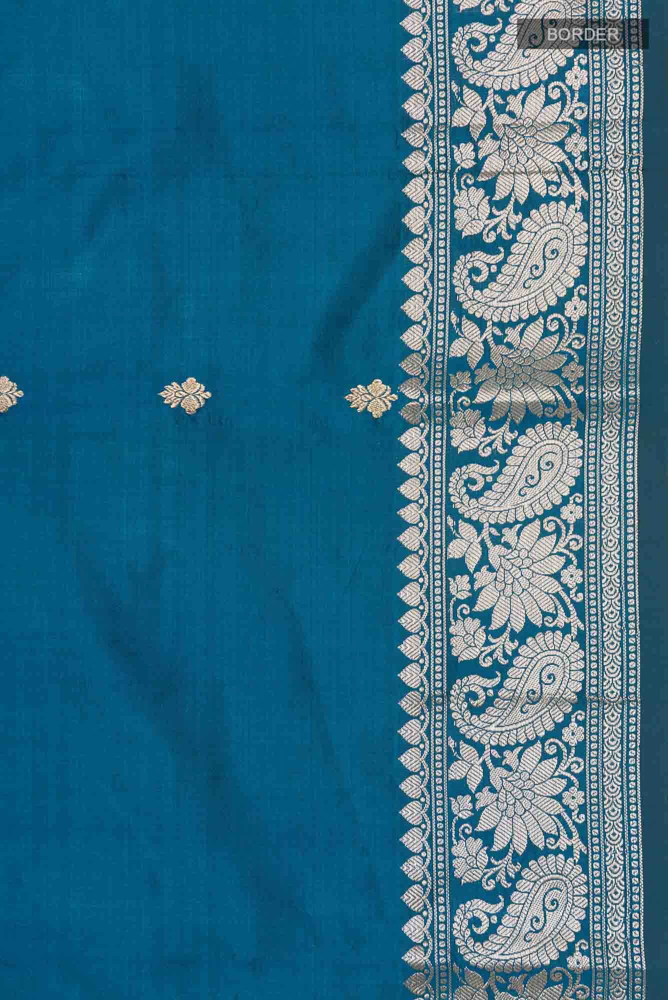 Blue Banarasi Katan Silk Saree
