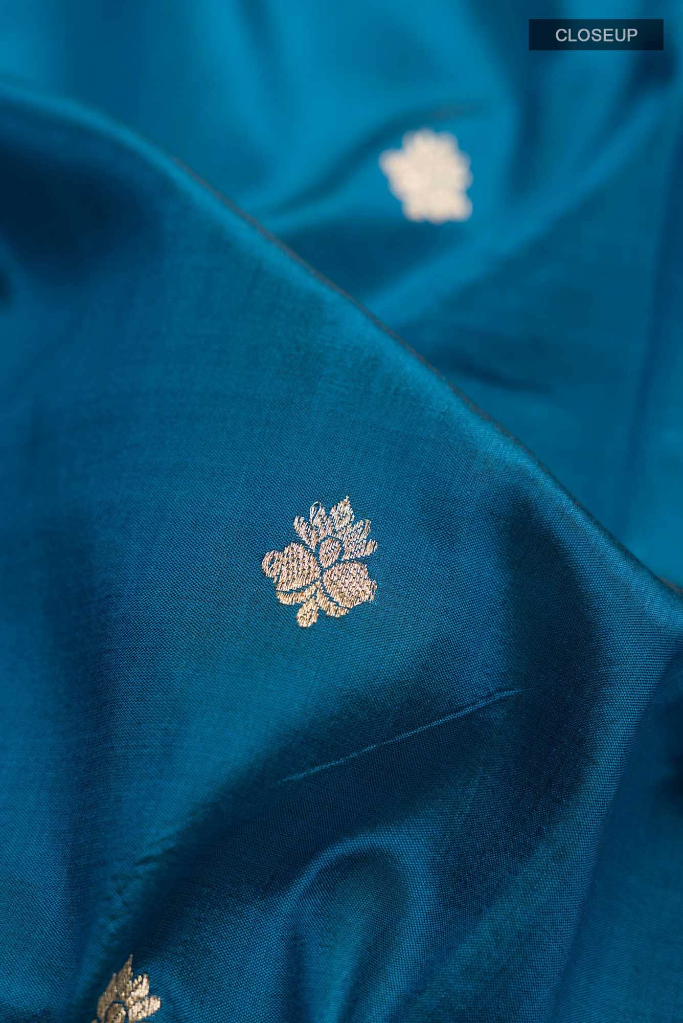 Blue Banarasi Katan Silk Saree