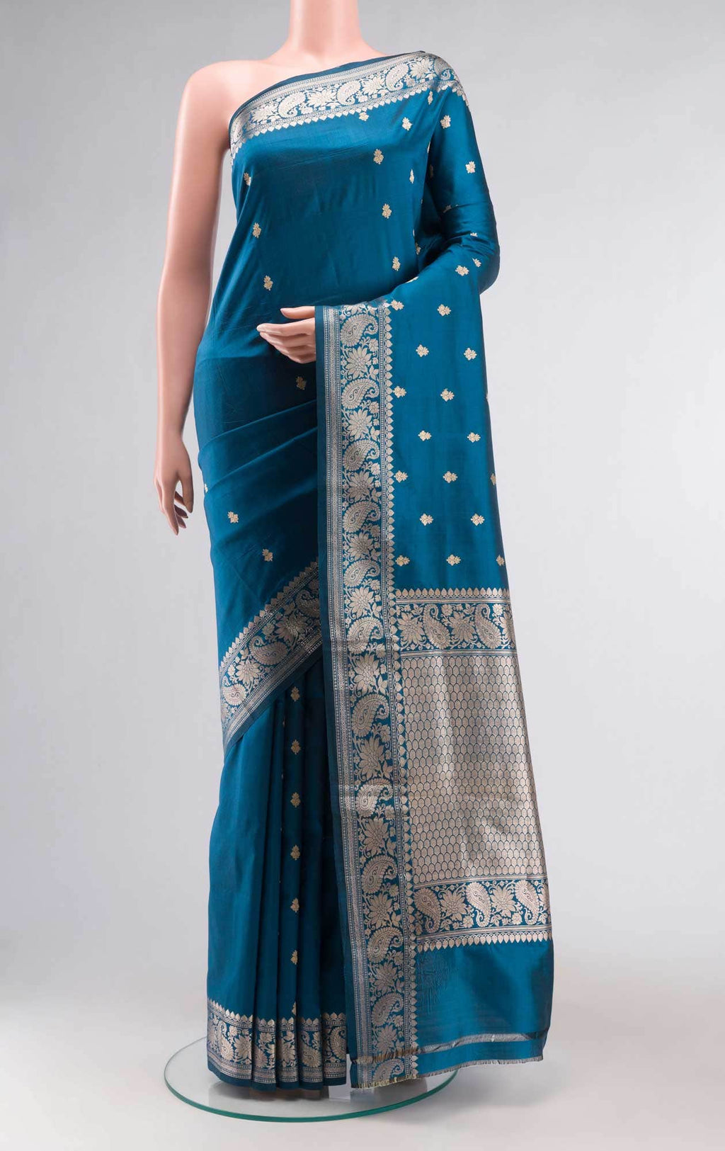Blue Banarasi Katan Silk Saree