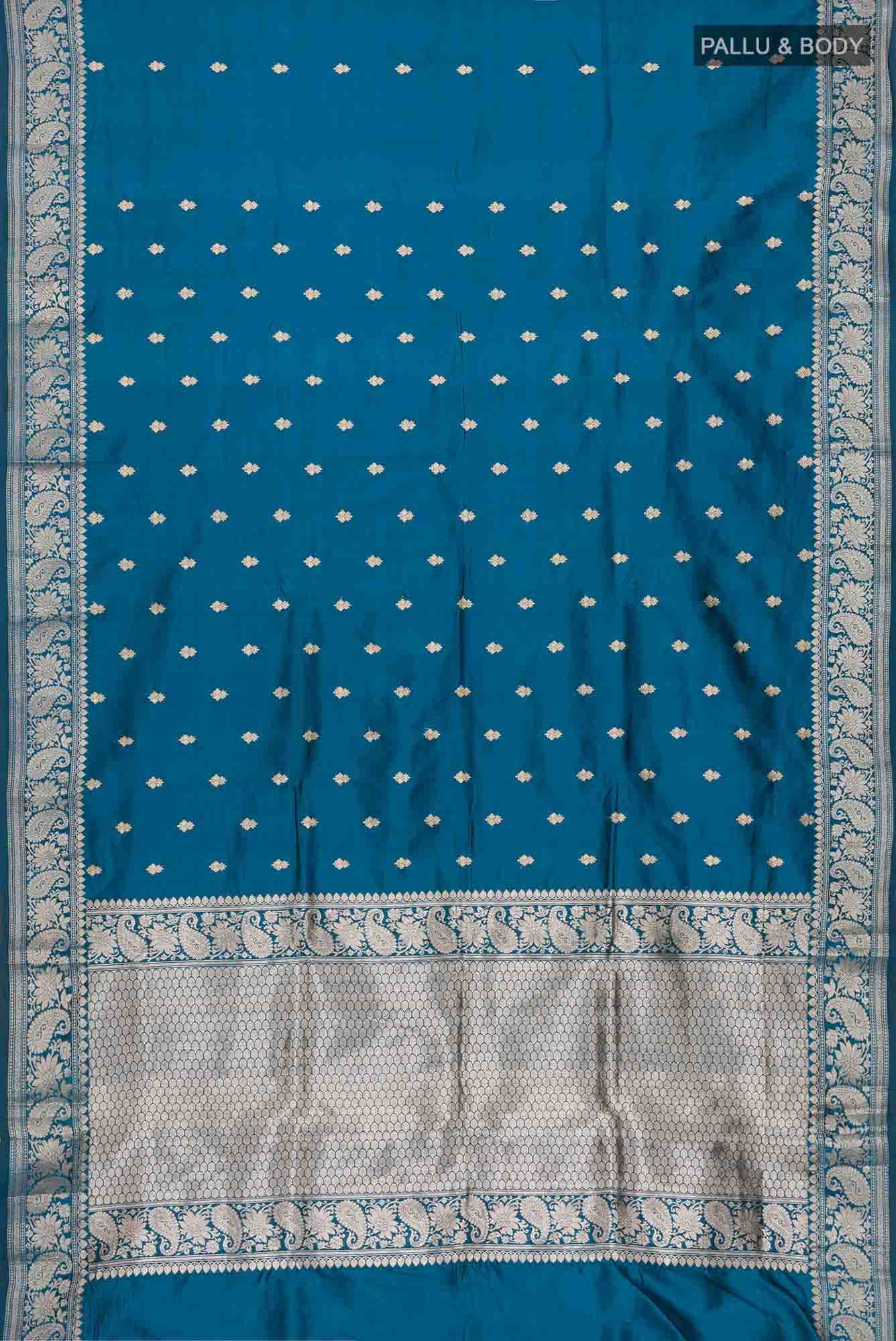 Blue Banarasi Katan Silk Saree