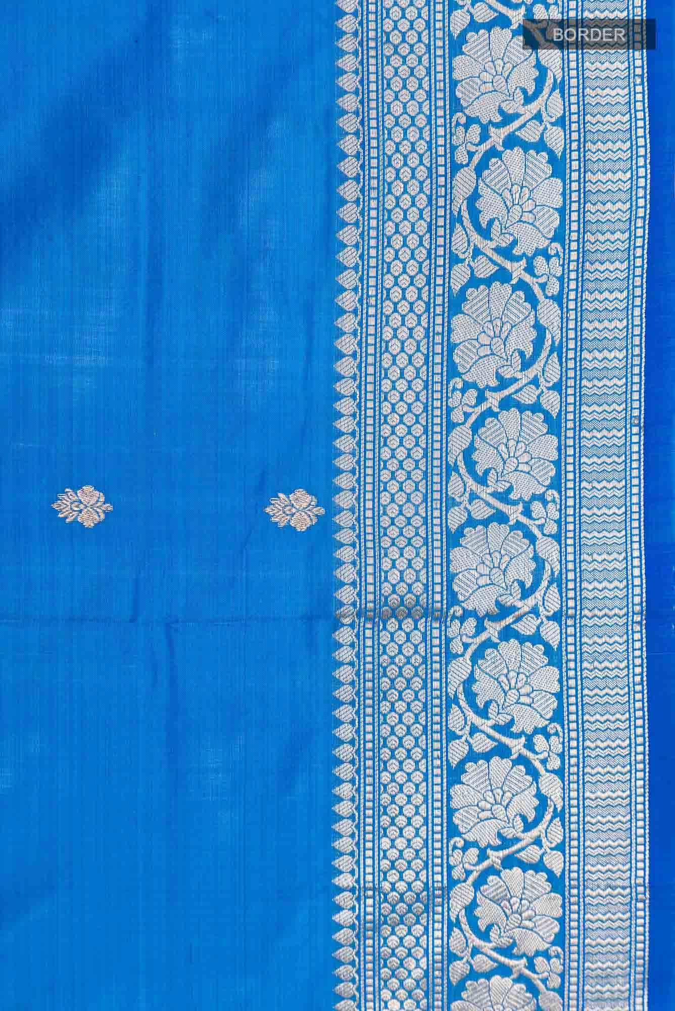 Blue Banarasi Katan Silk Saree