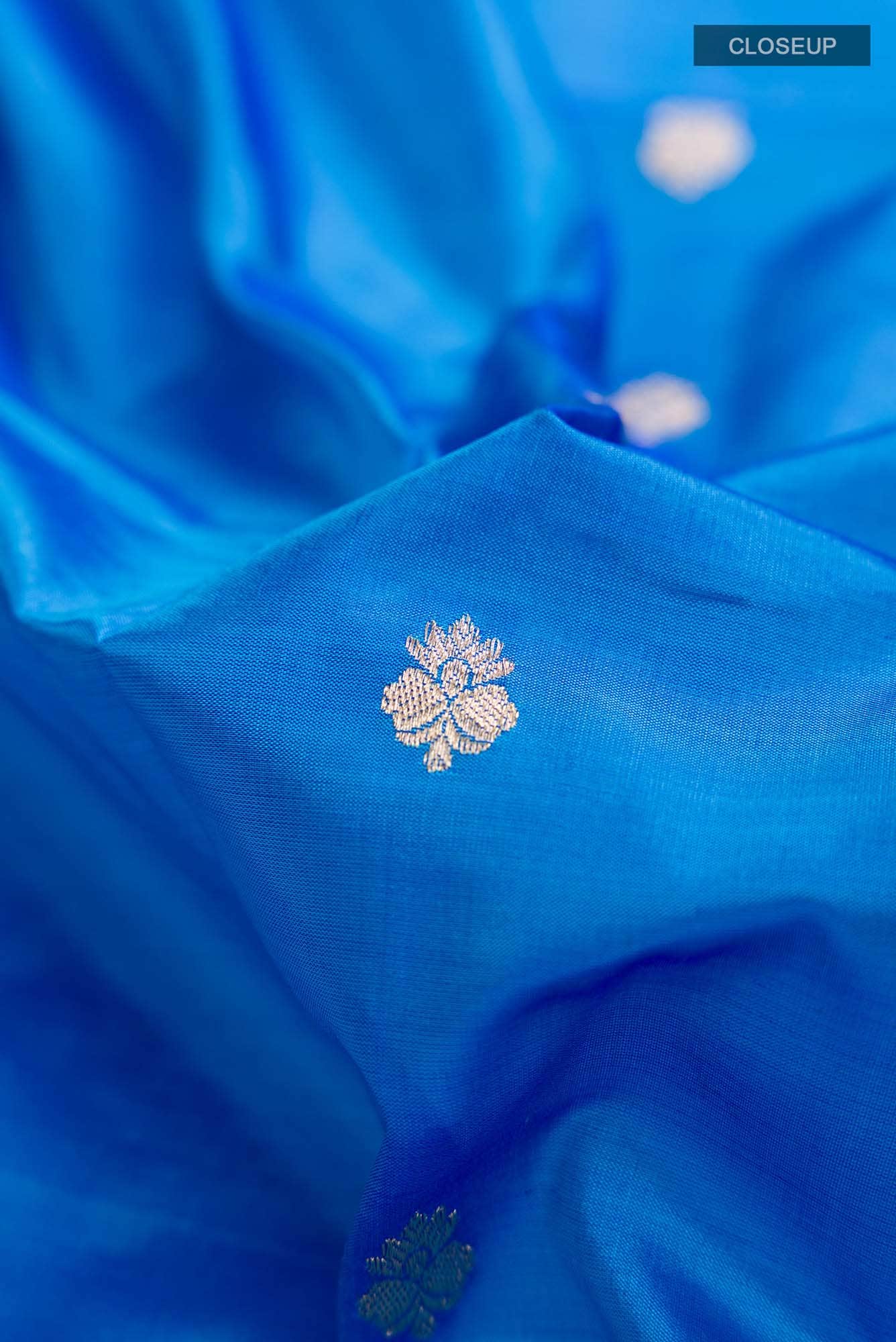 Blue Banarasi Katan Silk Saree