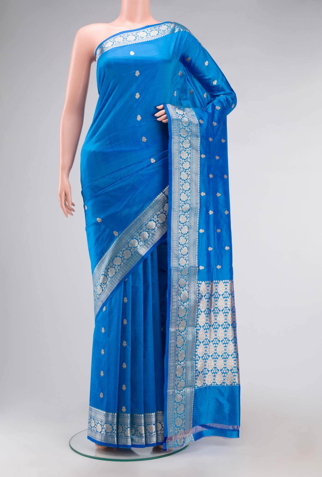 Blue Banarasi Katan Silk Saree