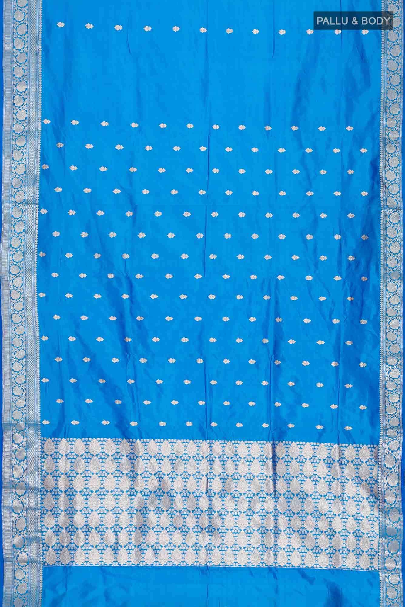 Blue Banarasi Katan Silk Saree