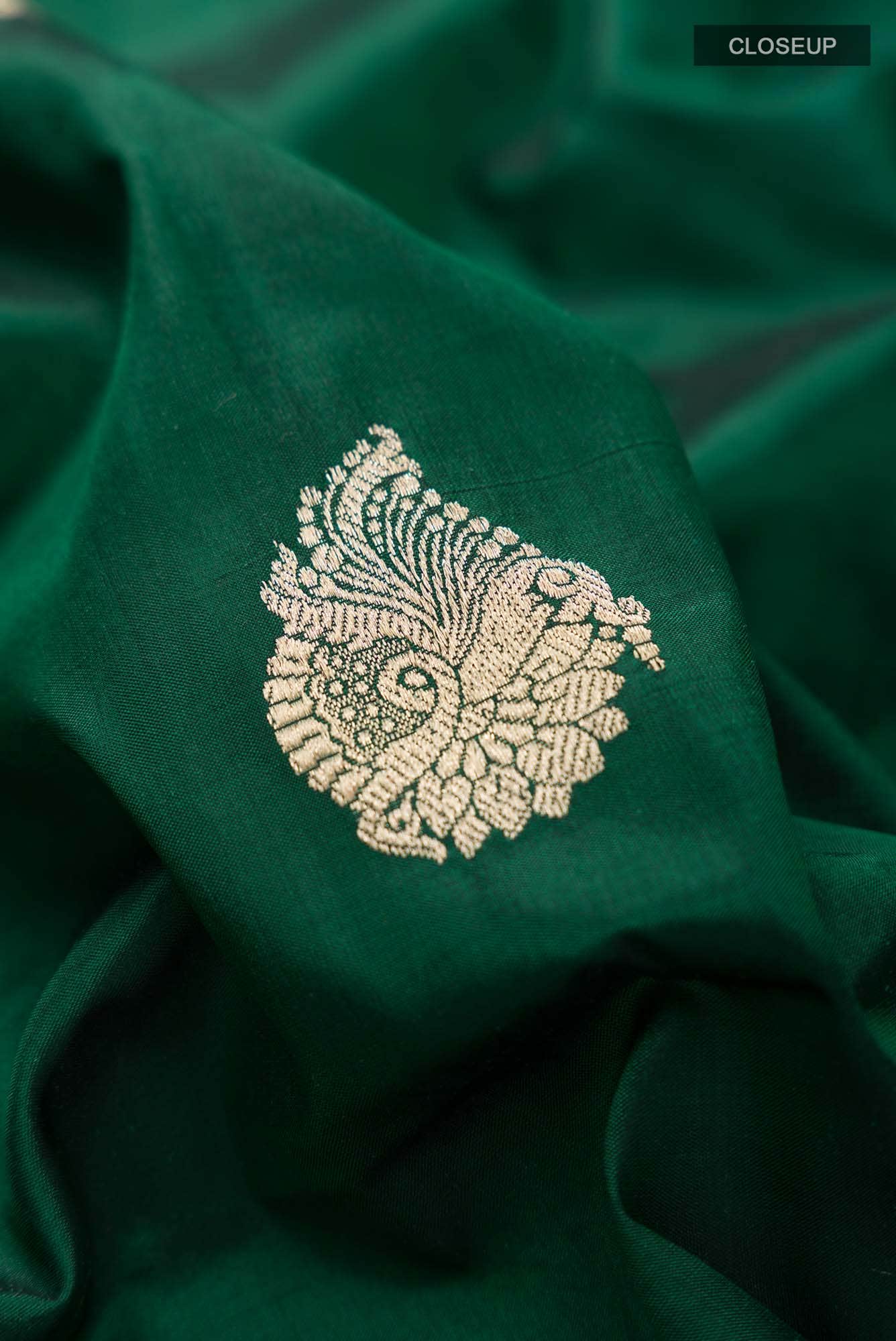 Green Banarasi Katan Silk Saree