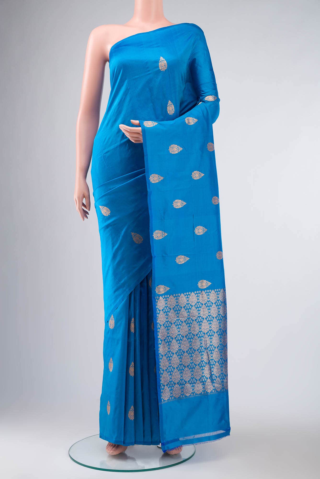 Blue Banarasi Katan Silk Saree