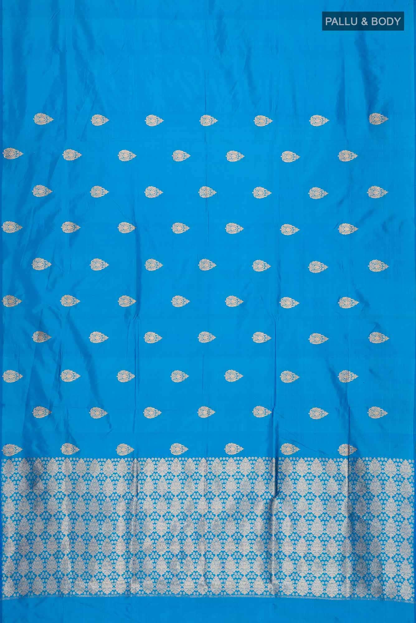 Blue Banarasi Katan Silk Saree