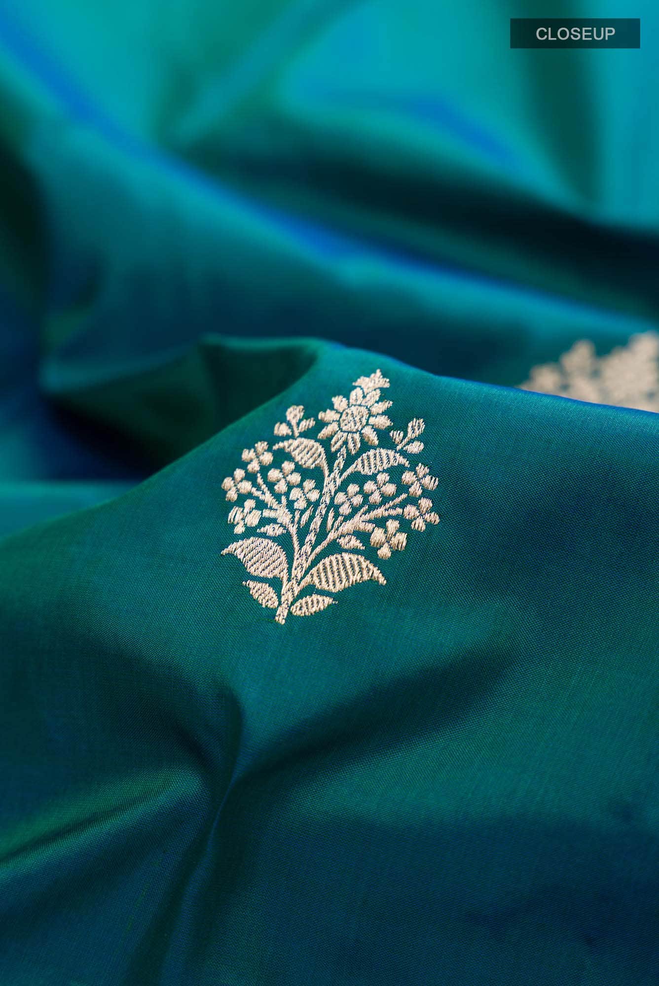 Blue Banarasi Katan Silk Saree