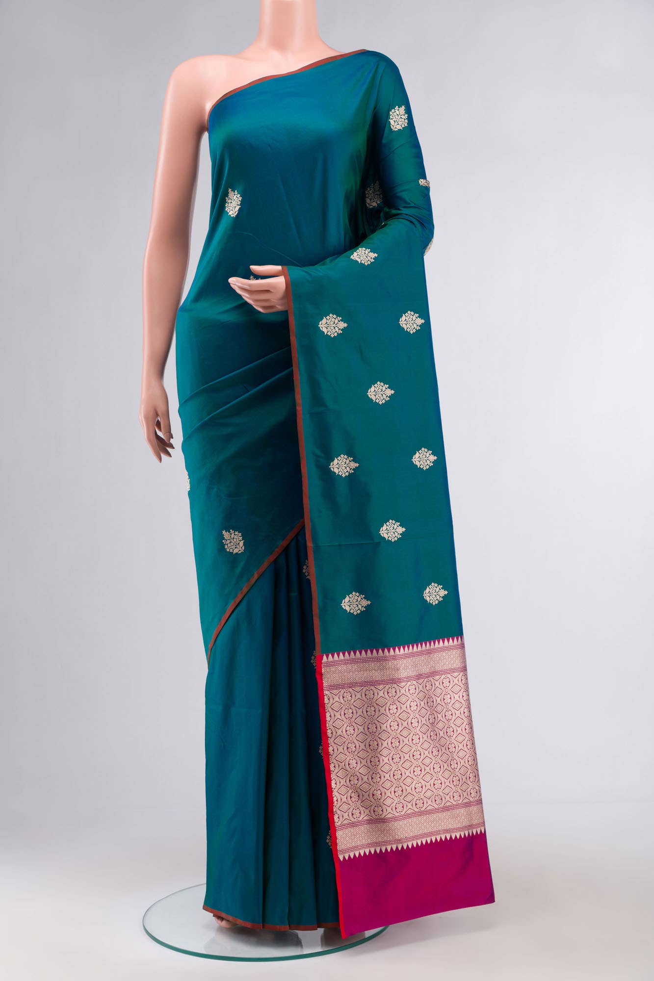 Blue Banarasi Katan Silk Saree