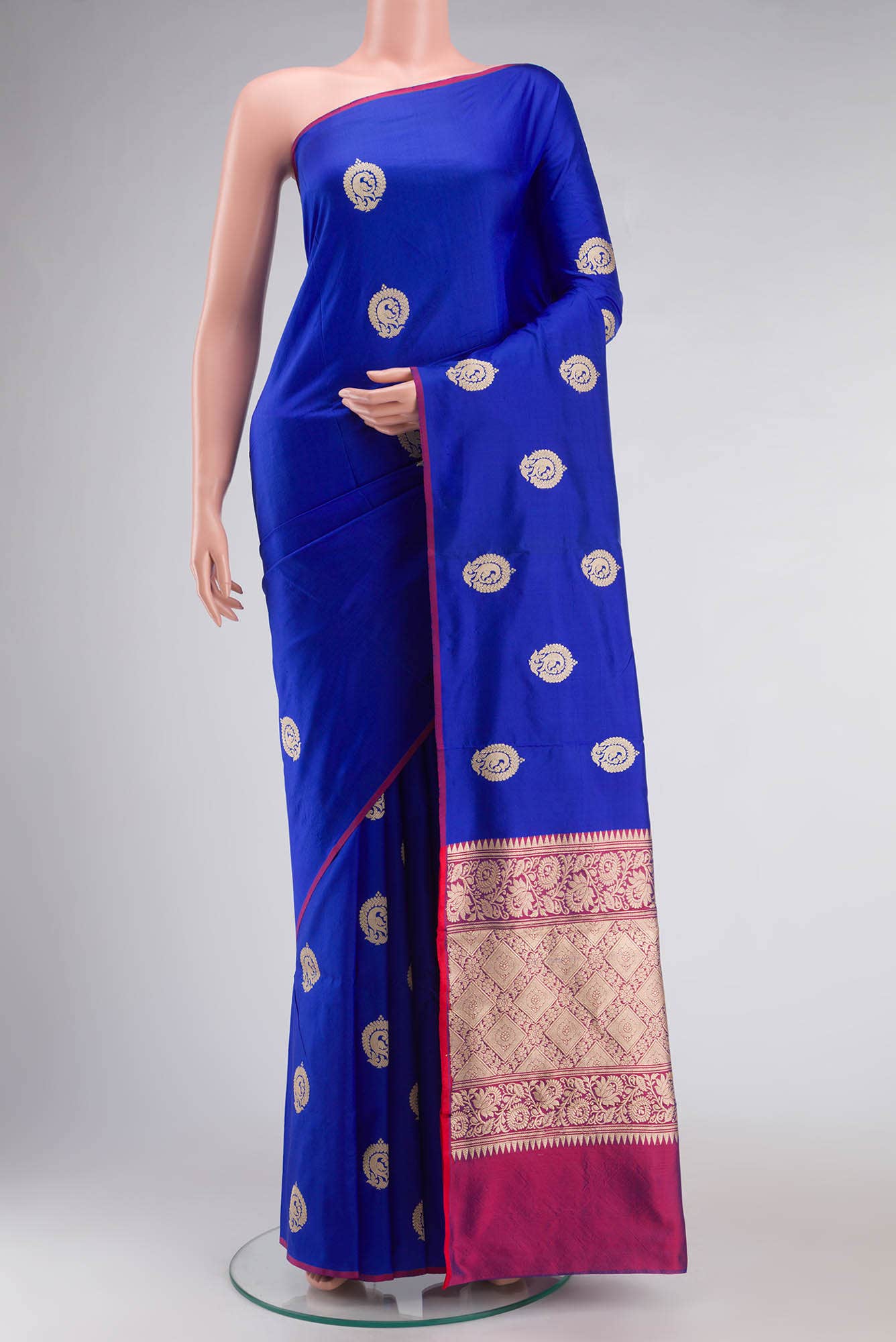 Blue Banarasi Katan Silk Saree