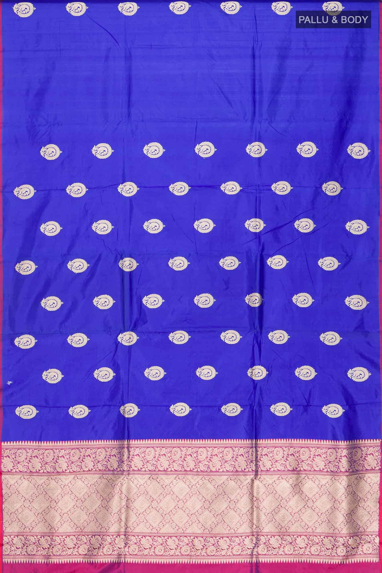 Blue Banarasi Katan Silk Saree