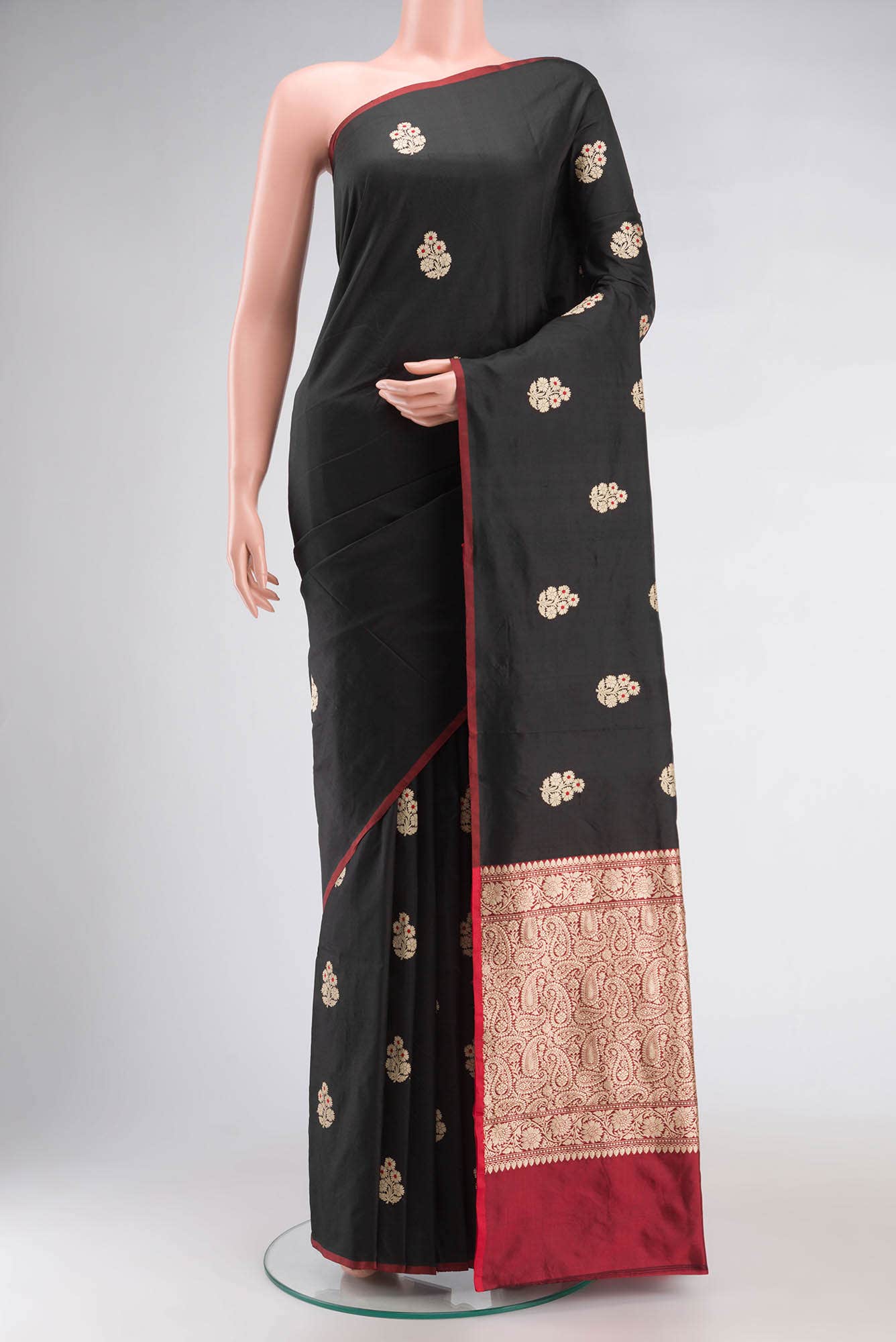 Black Banarasi Katan Silk Saree