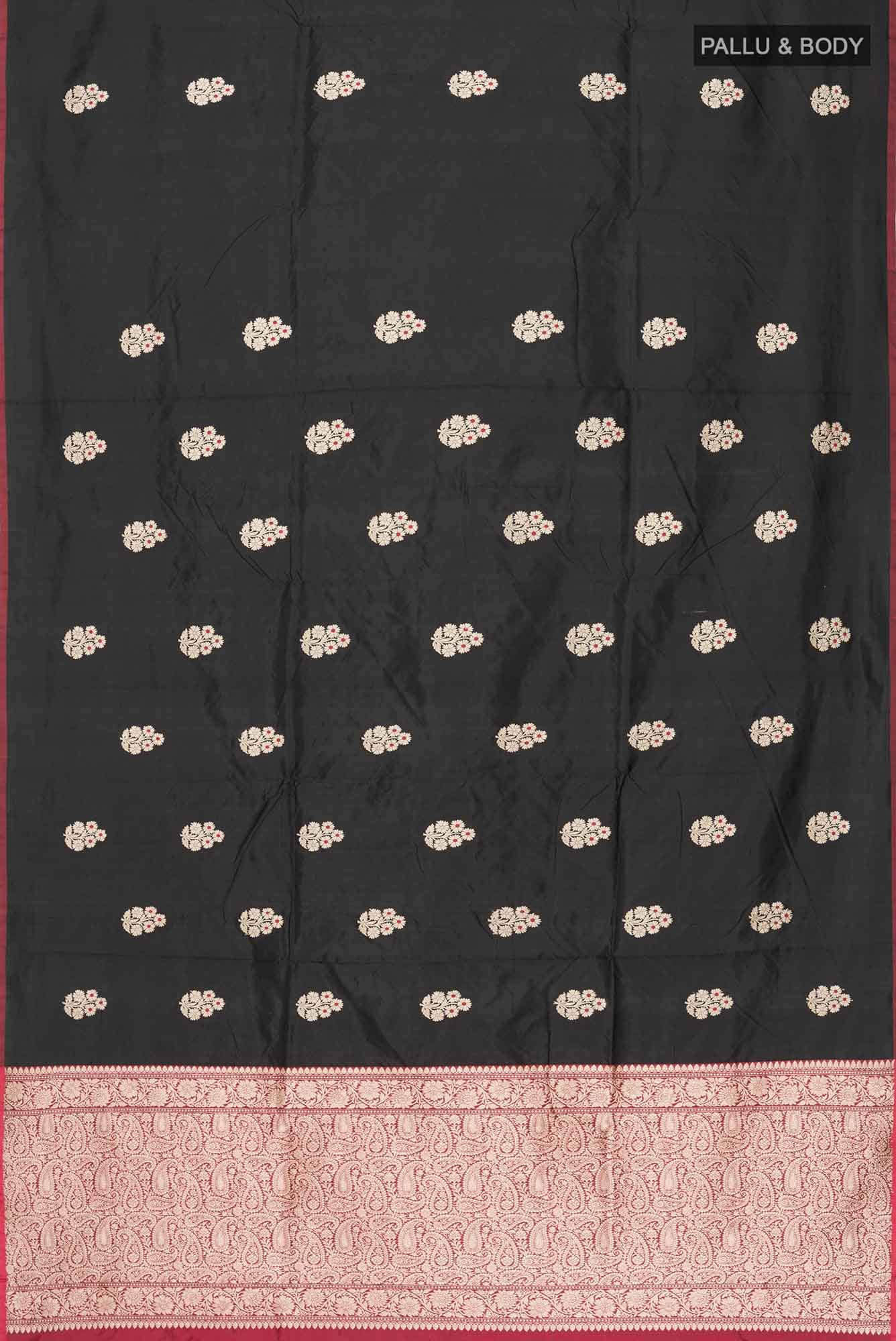 Black Banarasi Katan Silk Saree
