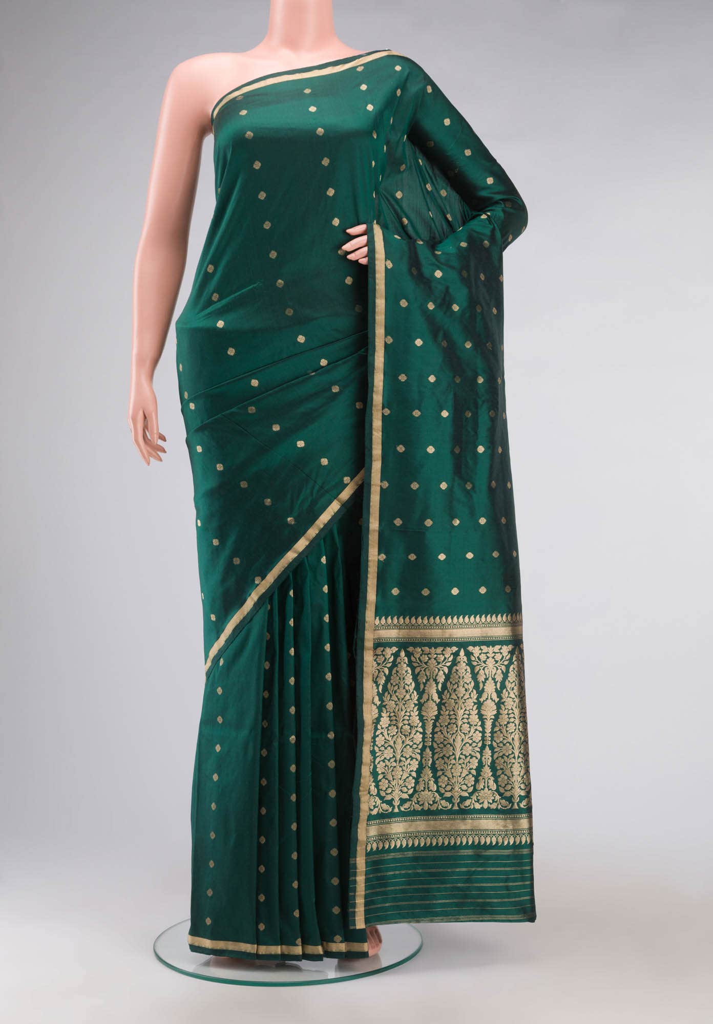 Green Banarasi Katan Silk Saree