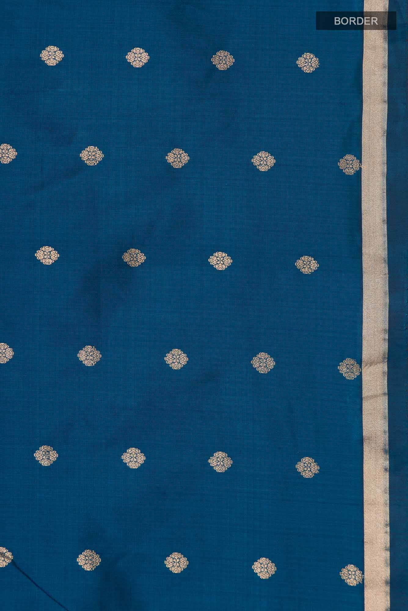 Blue Banarasi Katan Silk Saree