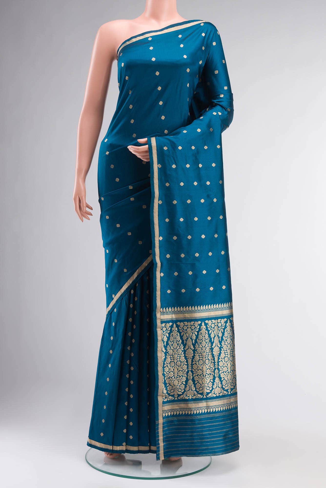 Blue Banarasi Katan Silk Saree
