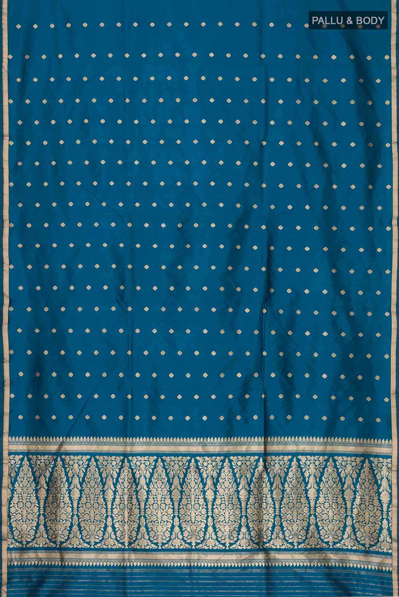 Blue Banarasi Katan Silk Saree