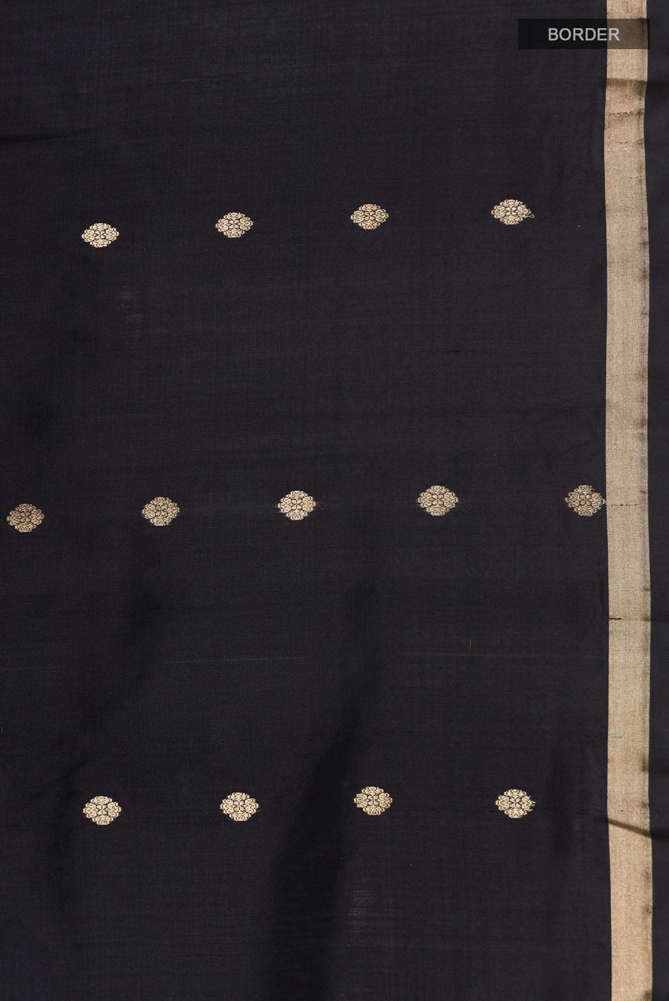 Black Banarasi Katan Silk Saree