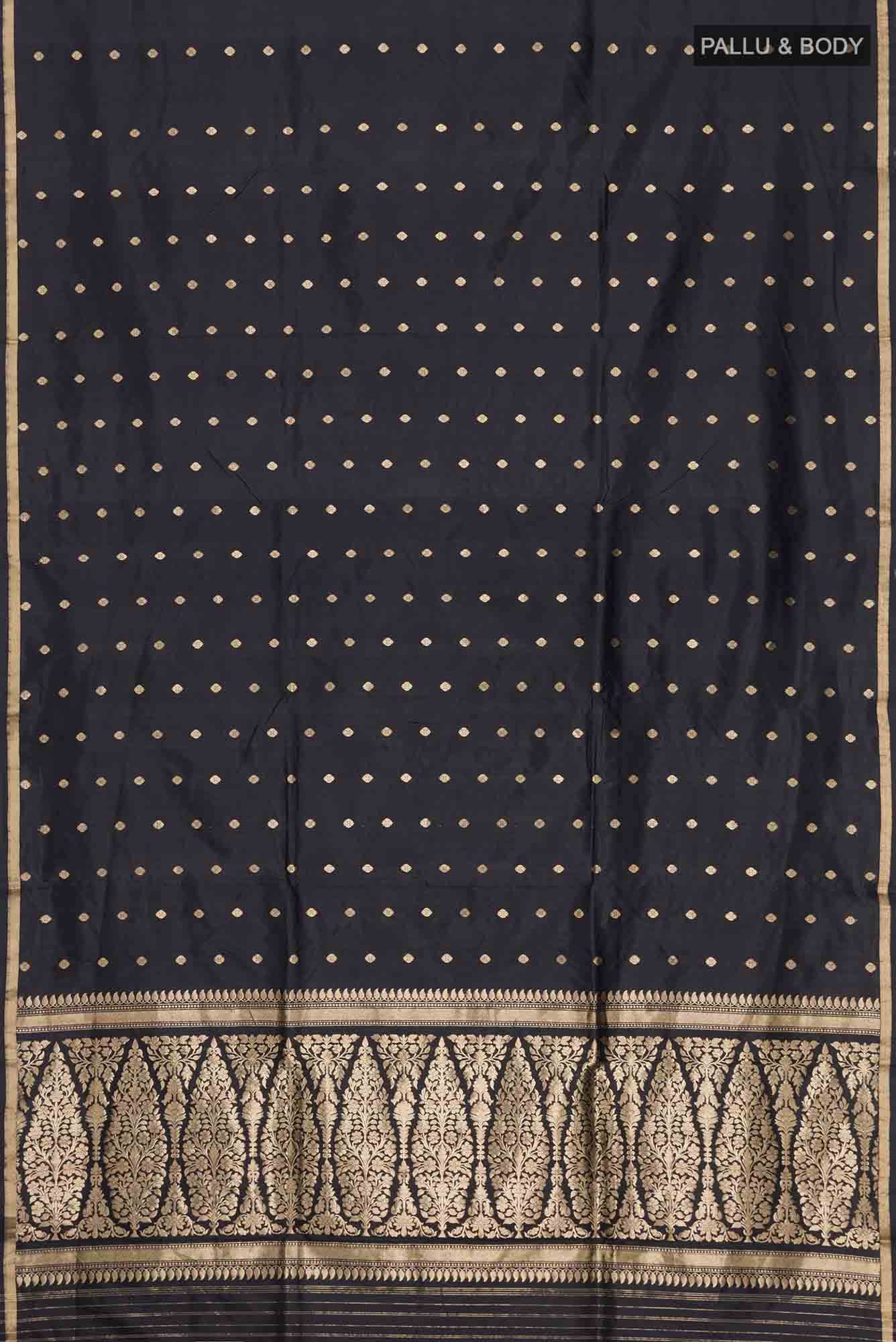 Black Banarasi Katan Silk Saree