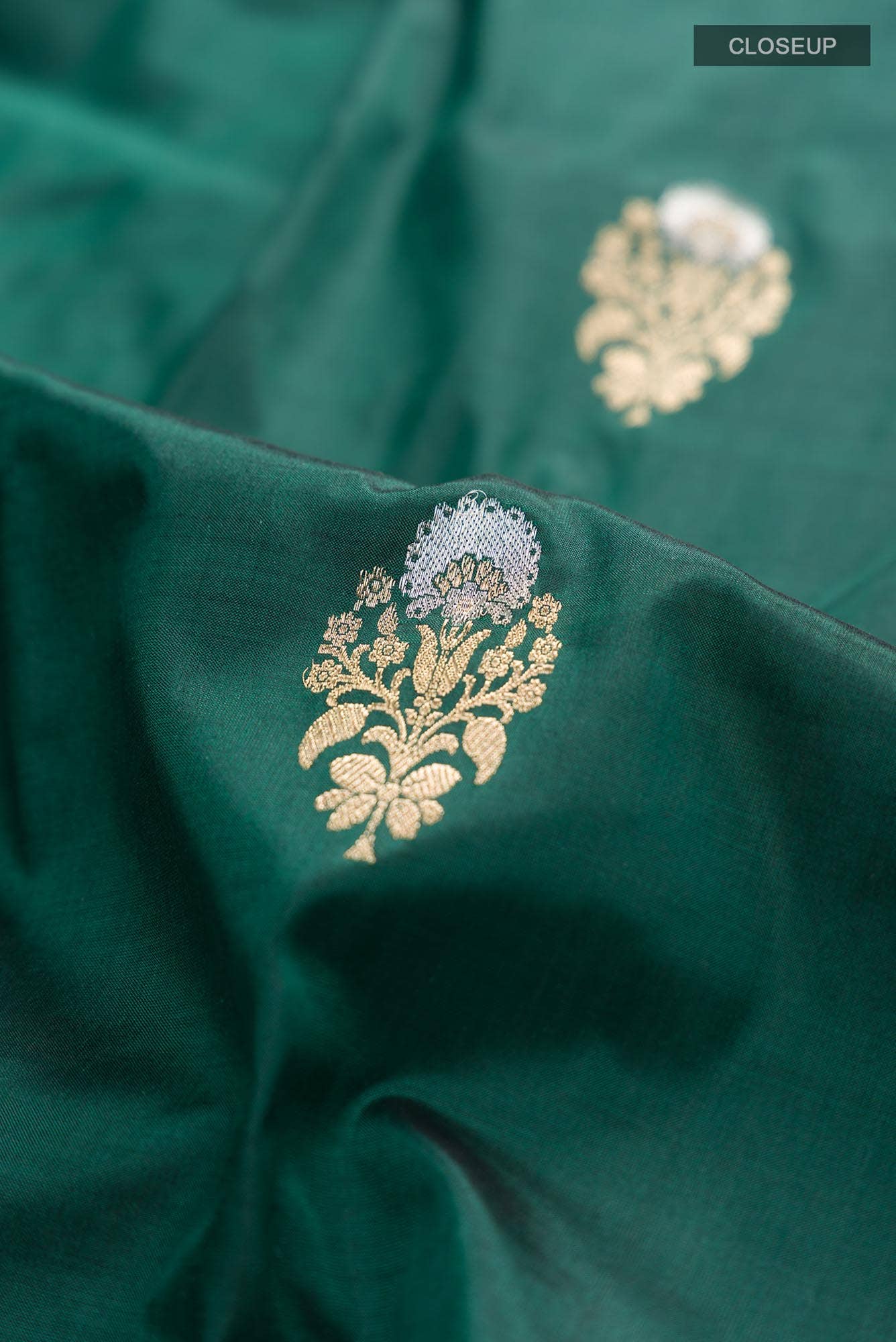 Green Banarasi Katan Silk Saree