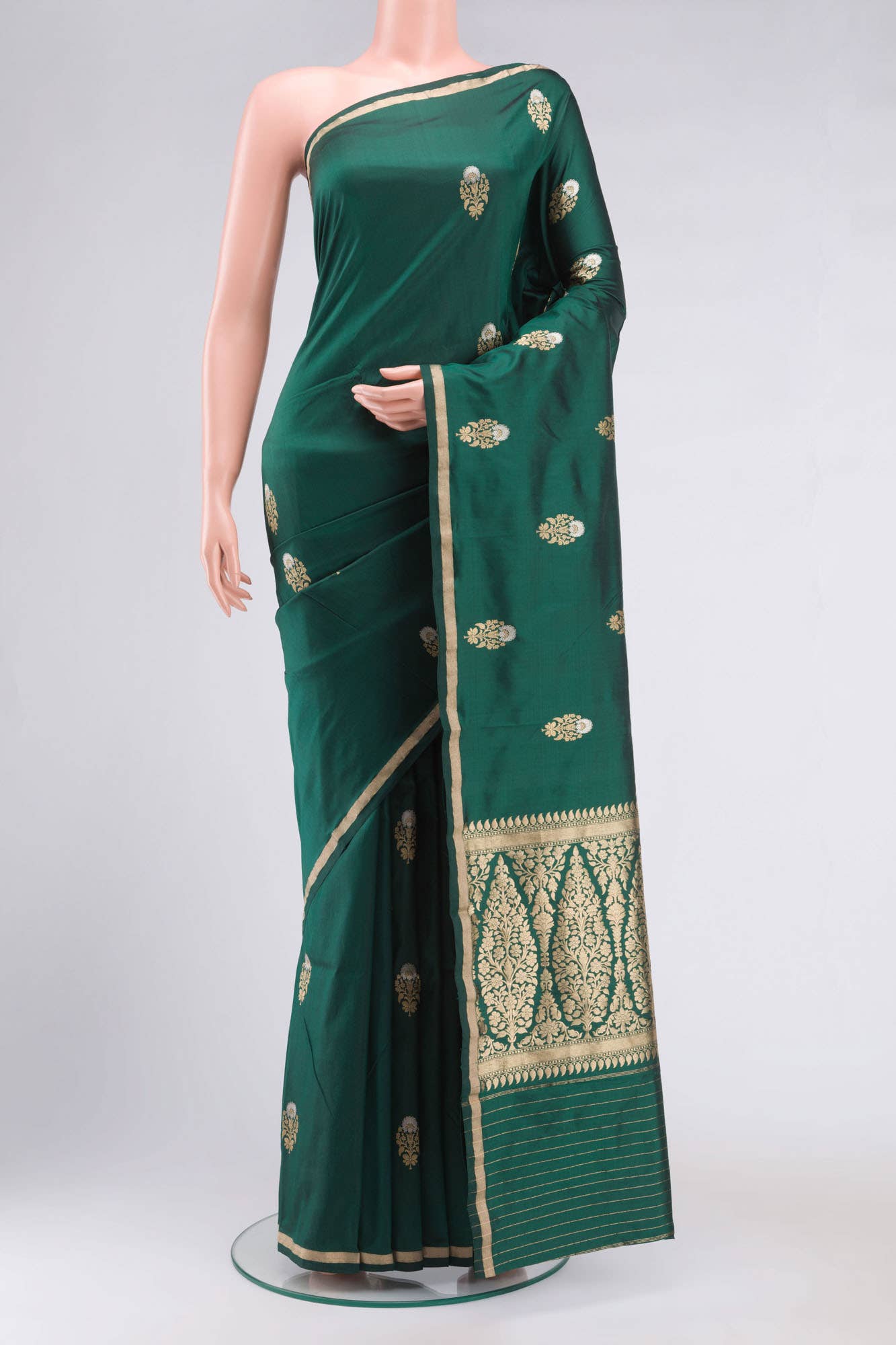 Green Banarasi Katan Silk Saree