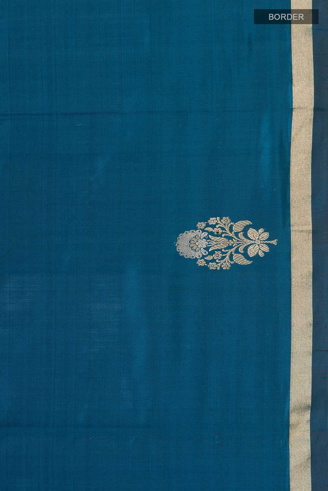 Blue Banarasi Katan Silk Saree
