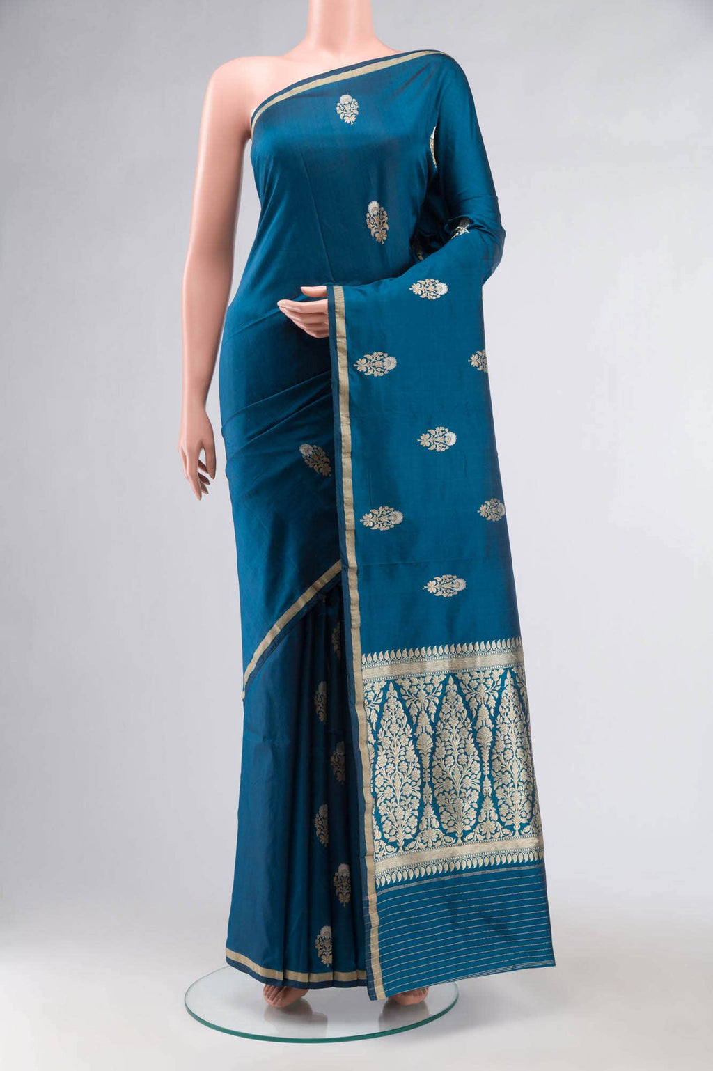 Blue Banarasi Katan Silk Saree