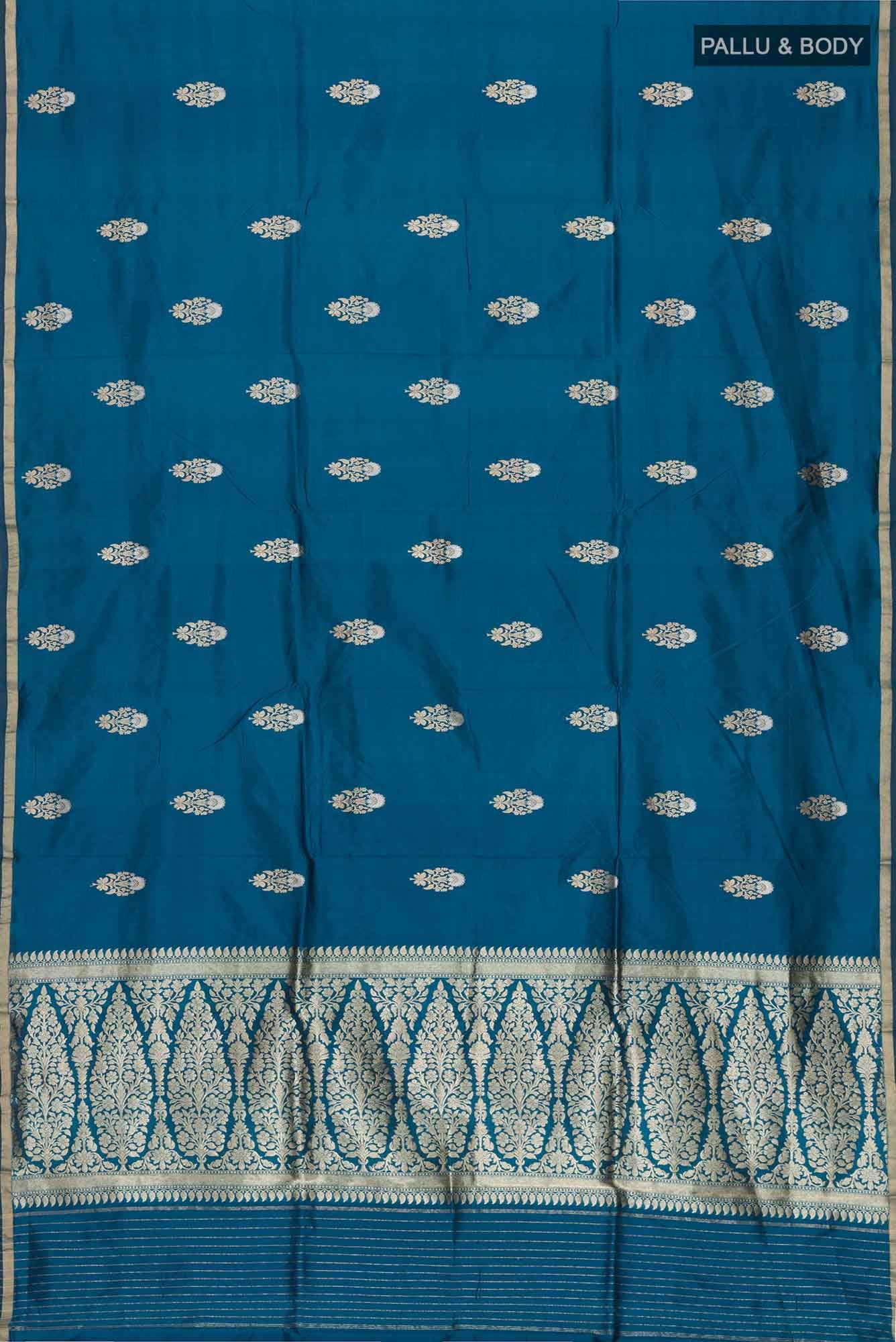Blue Banarasi Katan Silk Saree
