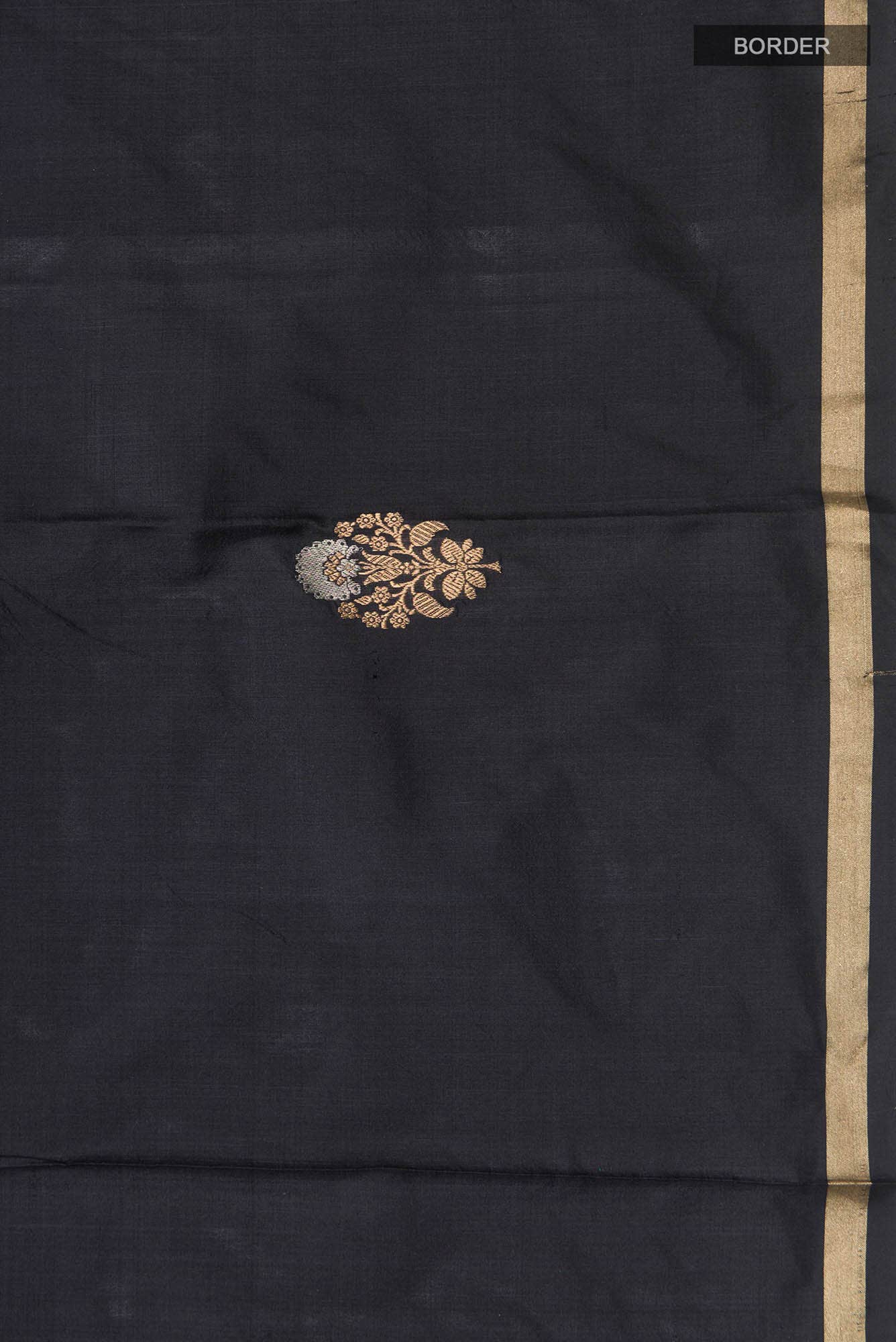 Black Banarasi Katan Silk Saree