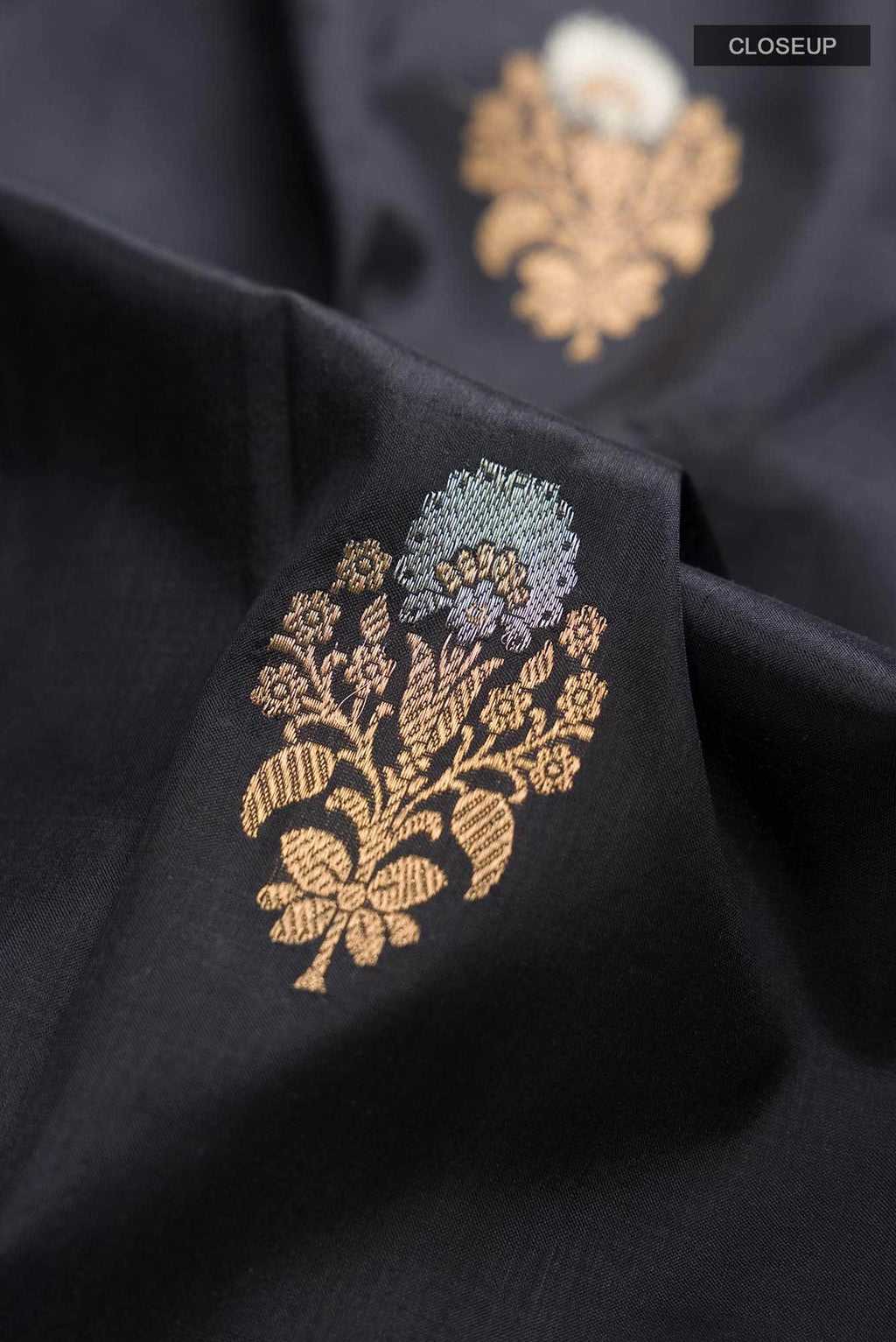 Black Banarasi Katan Silk Saree
