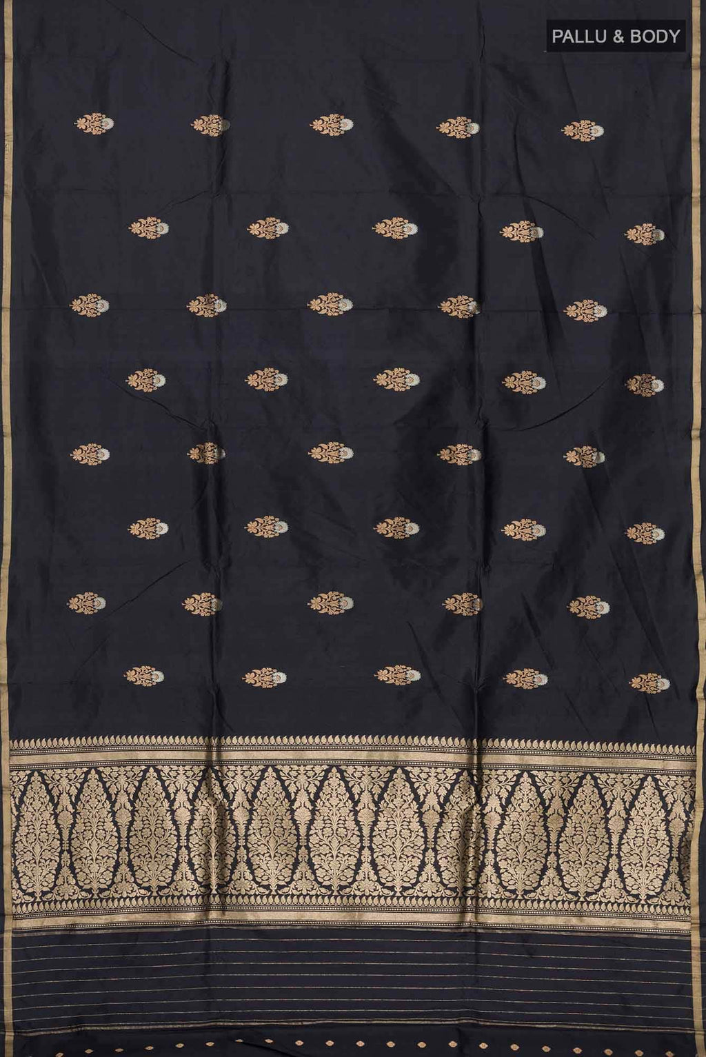Black Banarasi Katan Silk Saree
