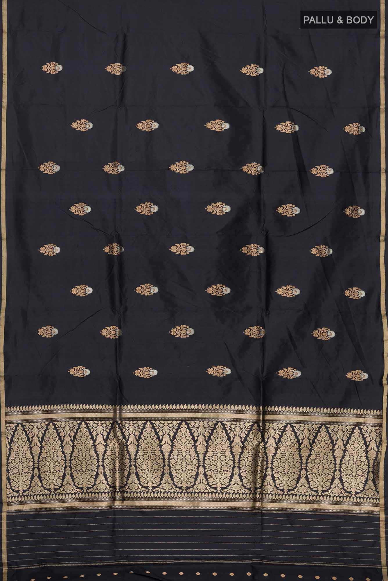 Black Banarasi Katan Silk Saree