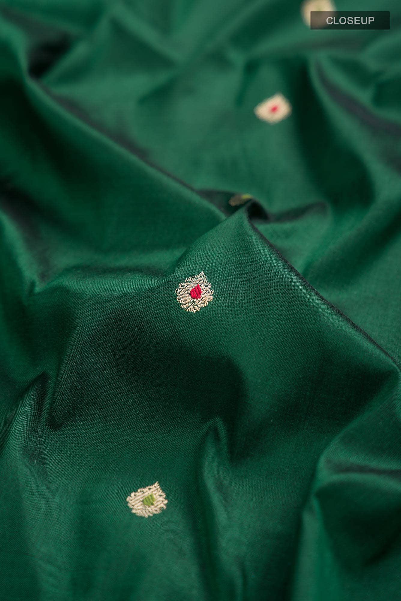 Green Banarasi Katan Silk Saree