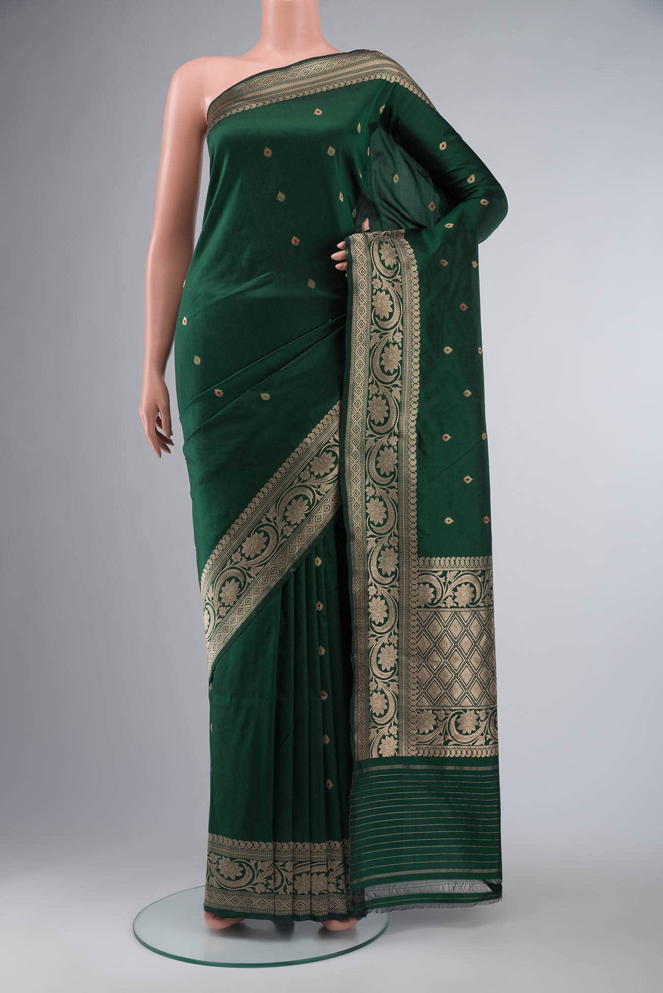 Green Banarasi Katan Silk Saree