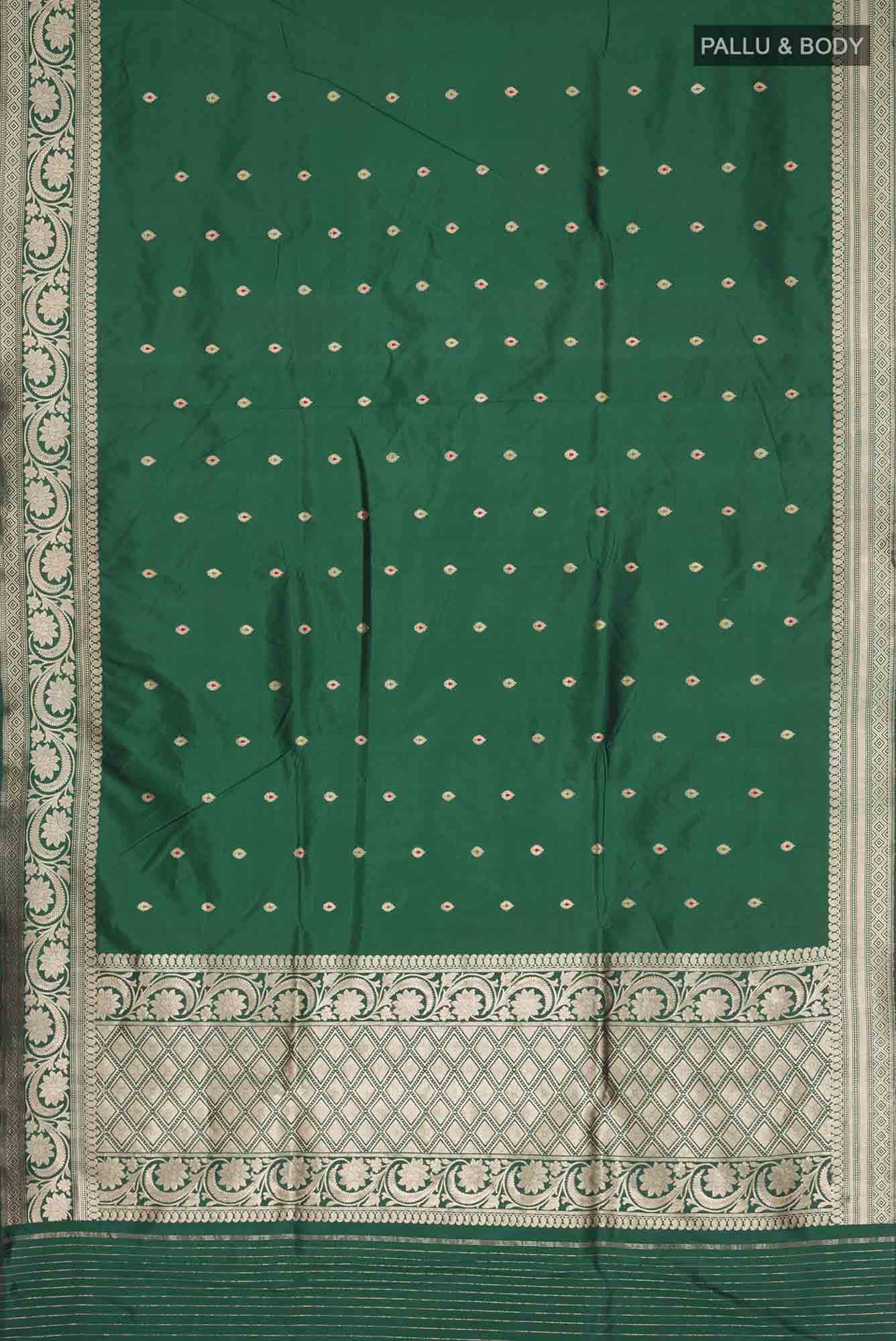 Green Banarasi Katan Silk Saree