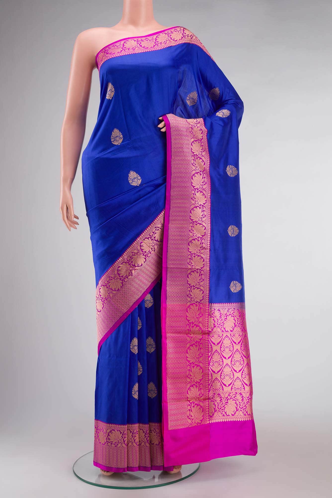 Blue Banarasi Katan Silk Saree