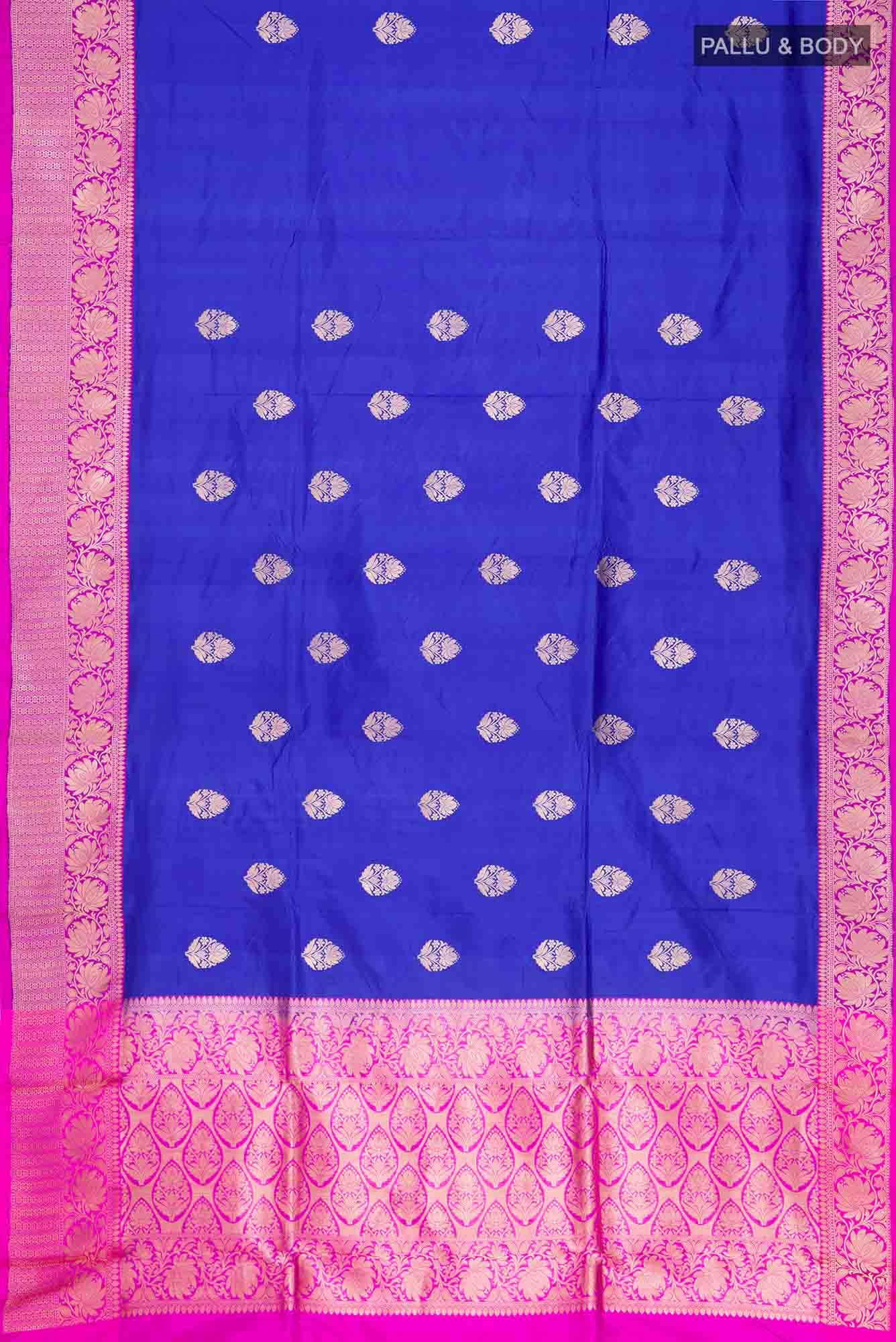 Blue Banarasi Katan Silk Saree